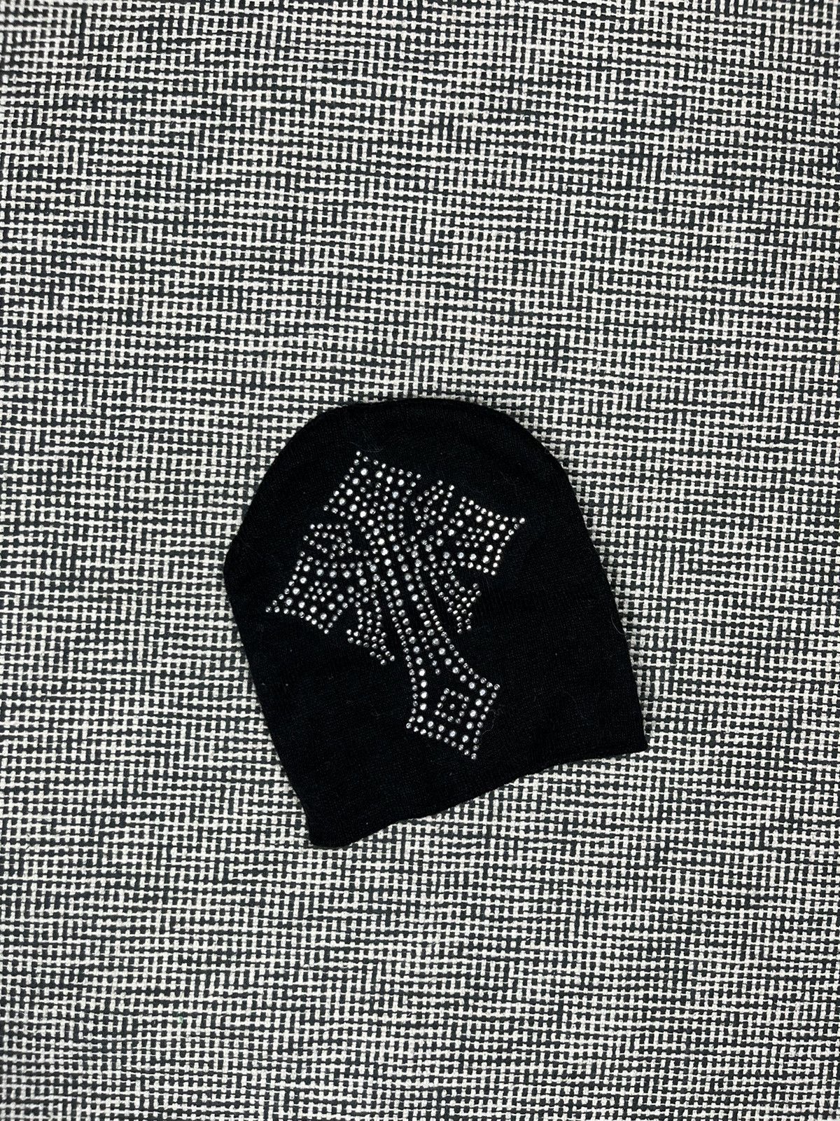 Vintage Drip cross rhinestones chrome style beanie Fleur de Lis Size ONE SIZE - 1 Thumbnail