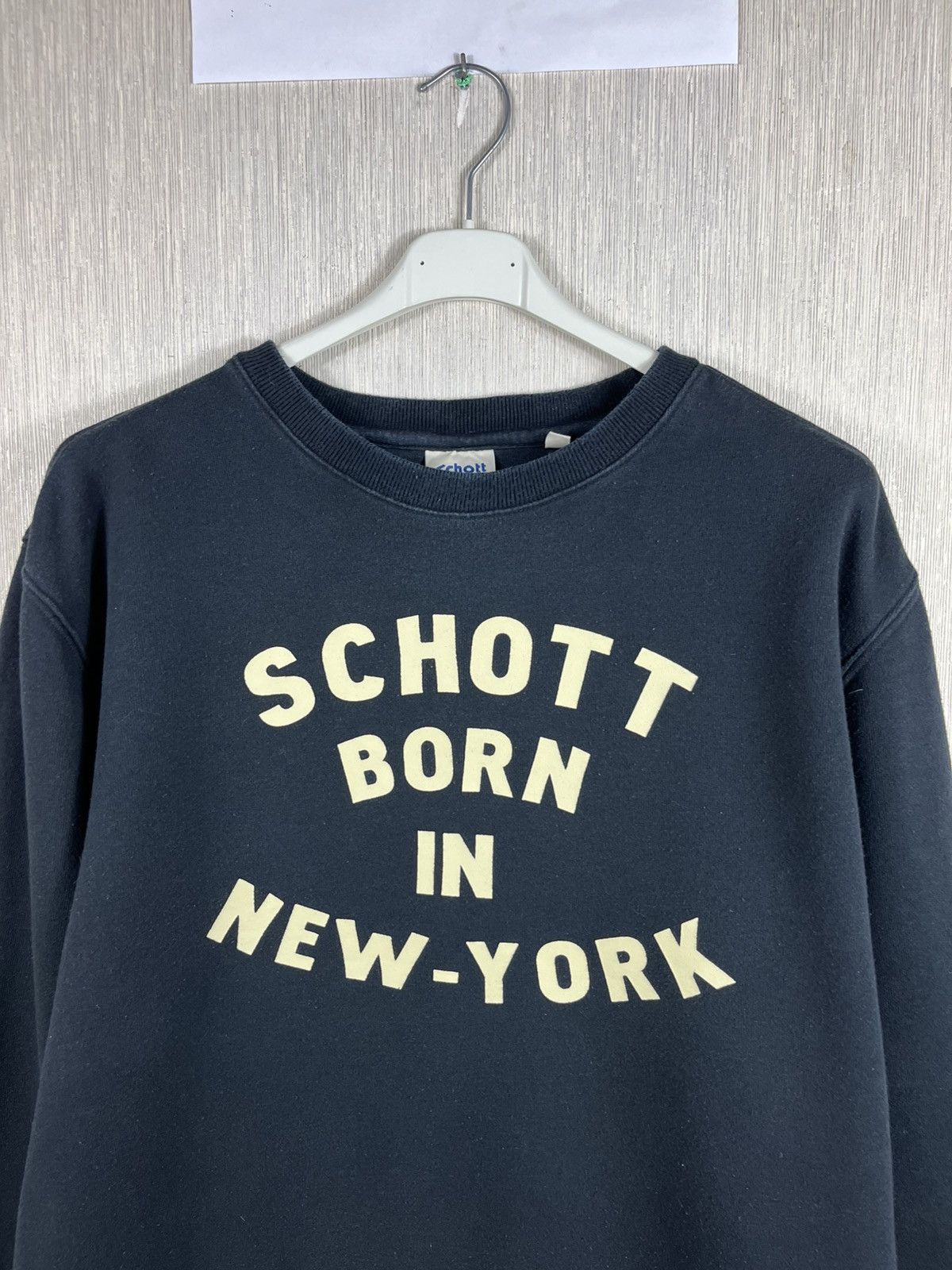 Schott × Vintage Vintage Schott born in New York sweatshirt spellout crewneck Size US XL / EU 56 / 4 - 4 Thumbnail