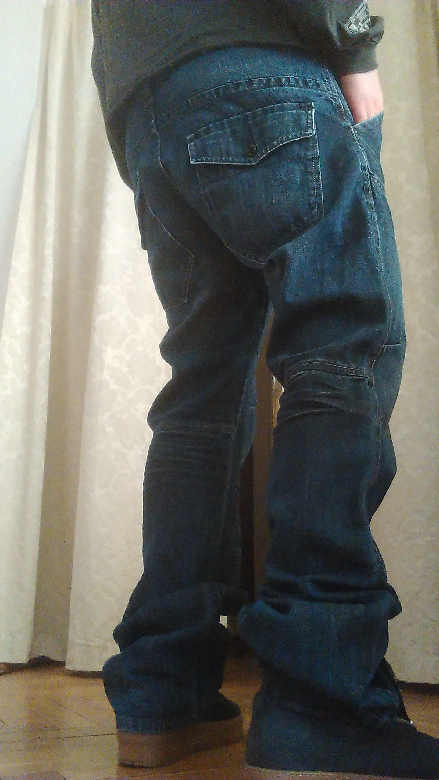 Vintage Skinny Baggy Stacked Pants Flared Alt Neo Denim Goth 33 Size US 33 - 14 Thumbnail