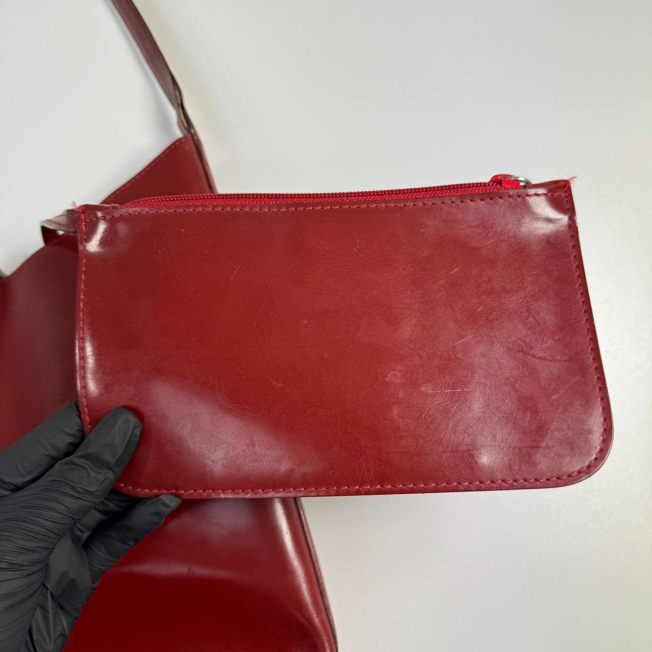 Gucci Gucci Red Leather Shoulder Bag Vintage Size ONE SIZE - 5 Thumbnail