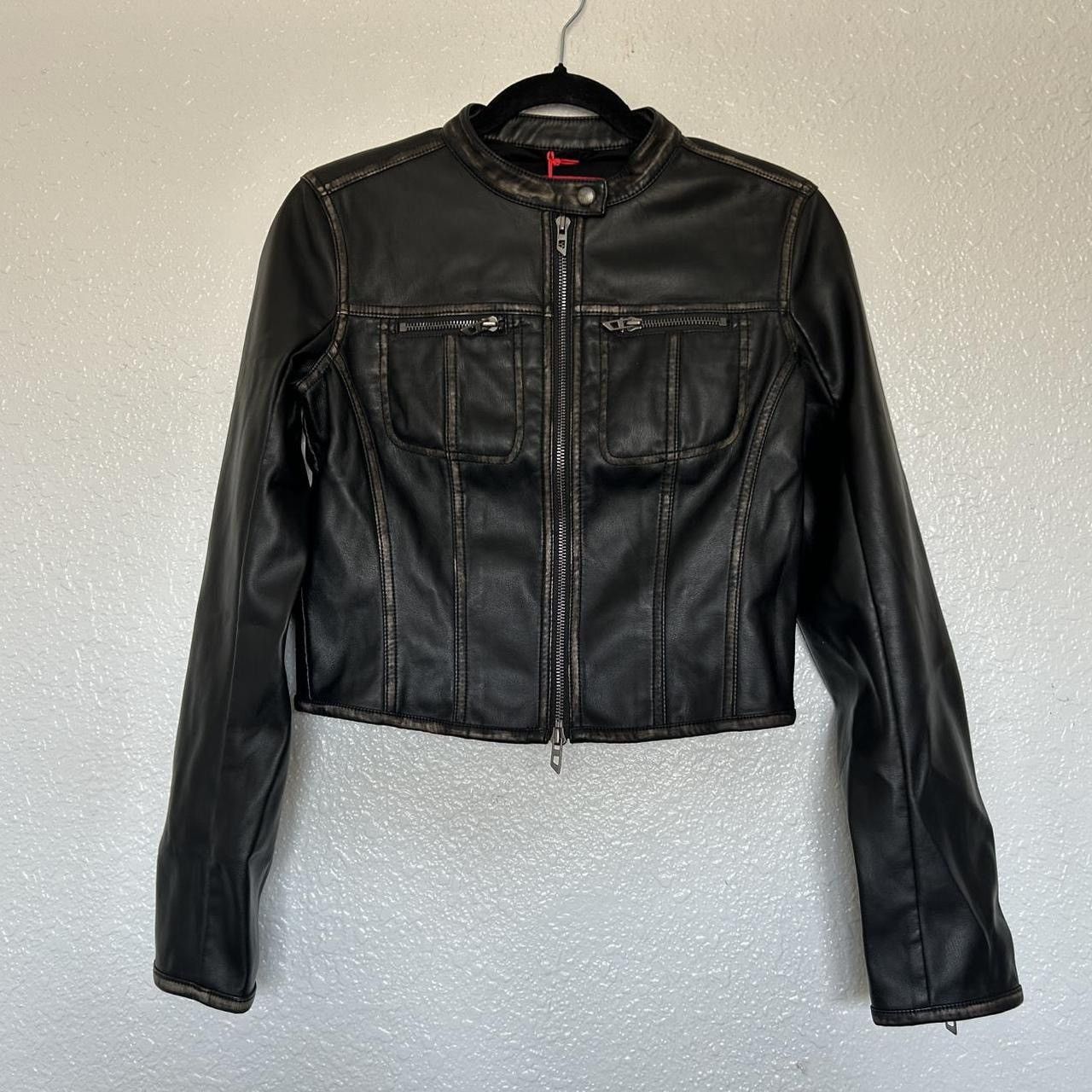 Diesel Diesel G-Lobe Cropped distressed biker jacket Size XS / US 0-2 / IT 36-38 - 3 Thumbnail