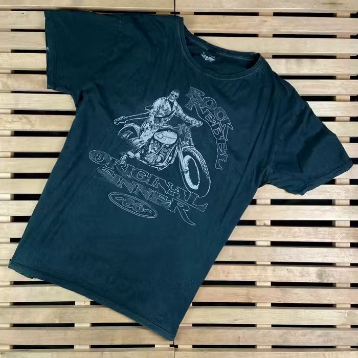 Band Tees × Vintage Mens Vintage T Shirt Rock Rebel Original Sinner 86 Size XXL Size US XXL / EU 58 / 5 - 1 Thumbnail