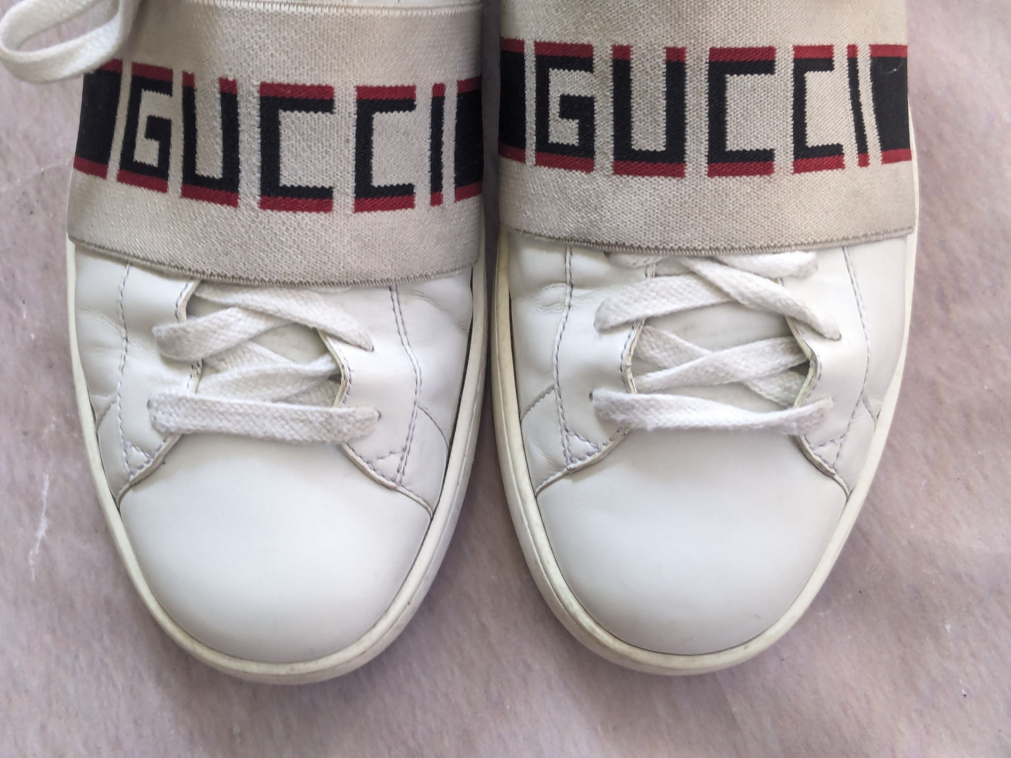 Gucci Gucci Ace Stripe Sneakers 8.5 White Leather Low Logo Size US 8.5 / EU 41-42 - 5 Thumbnail