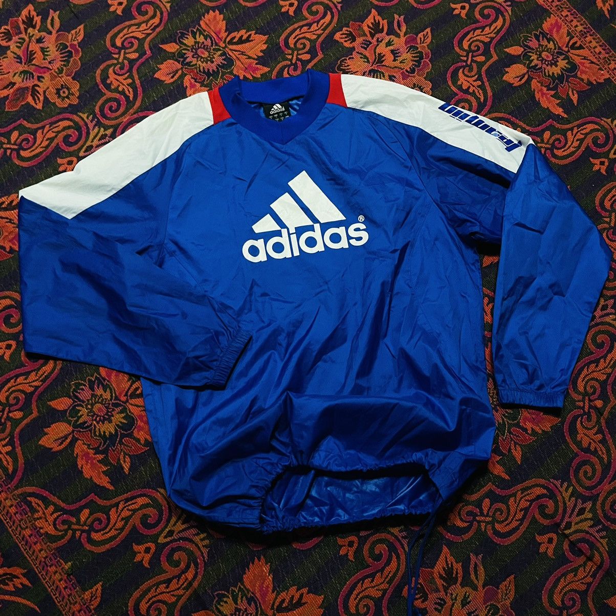 Adidas × Vintage 80's Adidas Nylon Water Proof Long Sleeve Size US L / EU 52-54 / 3 - 4 Thumbnail