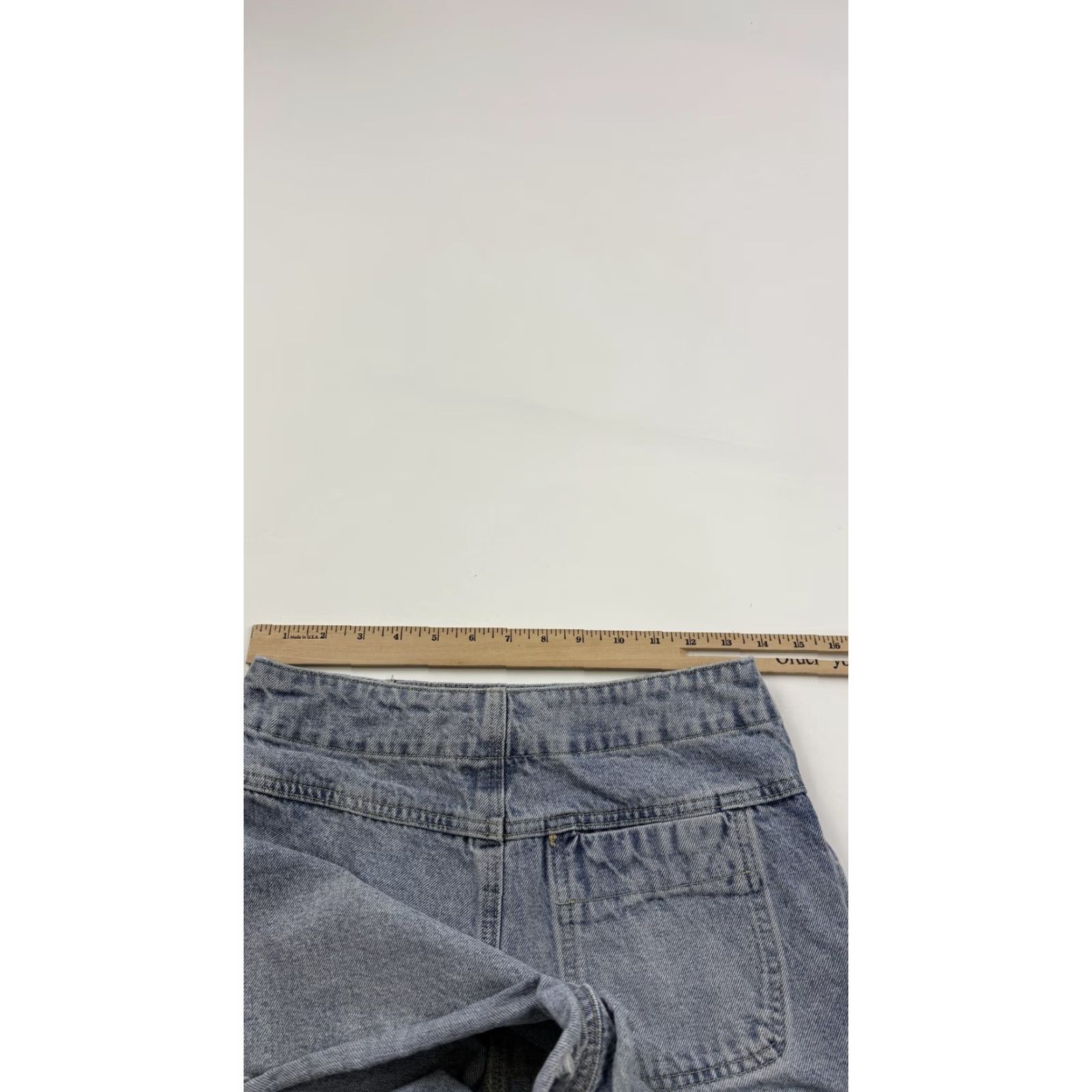 Agolde VINTAGE GOLDEN Denim Skort Womens S Light Wash Wrap Front Raw Hem S2239 Size 28" / US 6 / IT 42 - 7 Thumbnail