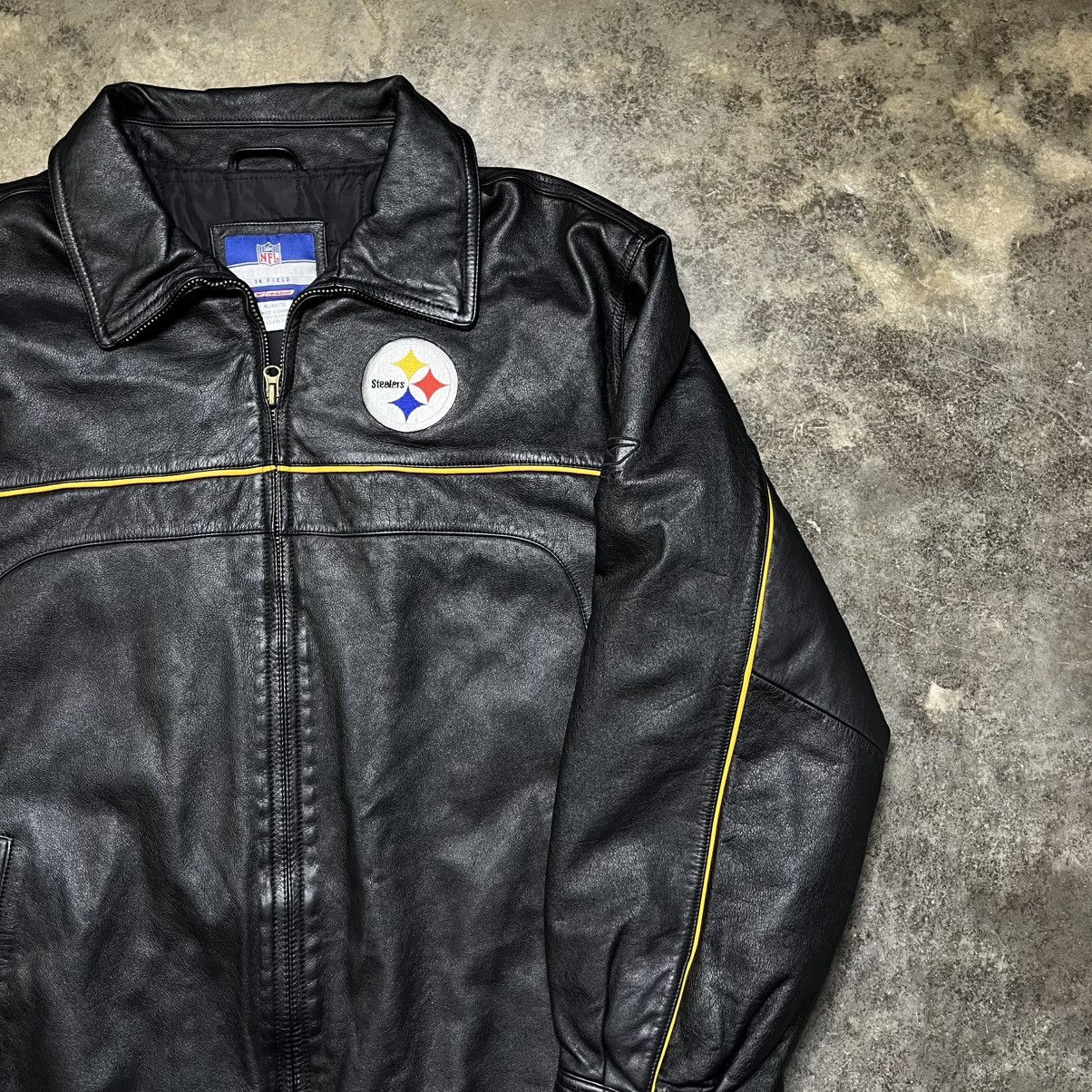 Vintage vintage pittsburgh steelers nfl black leather jacket Size US XL / EU 56 / 4 - 5 Thumbnail