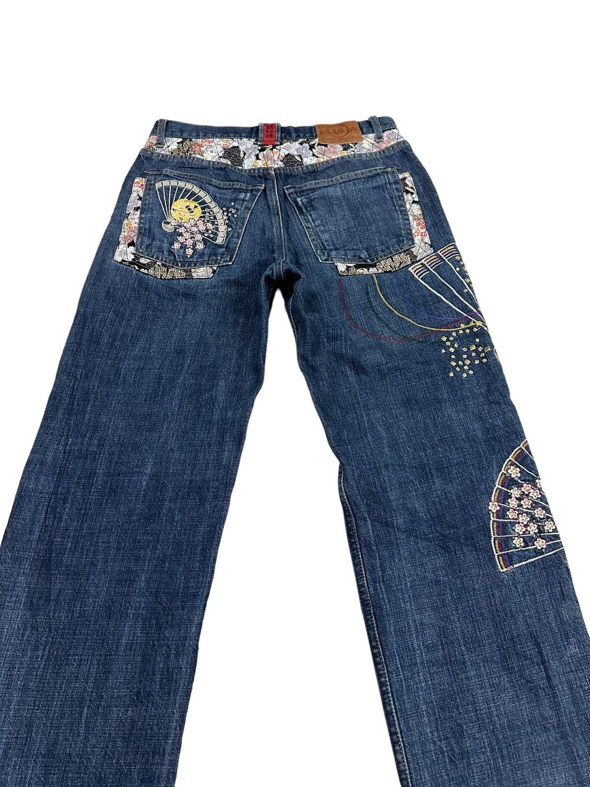 Japanese Brand KARAKURI EMBROIDERY DENIM JEANS Size US 30 / EU 46 - 8 Thumbnail