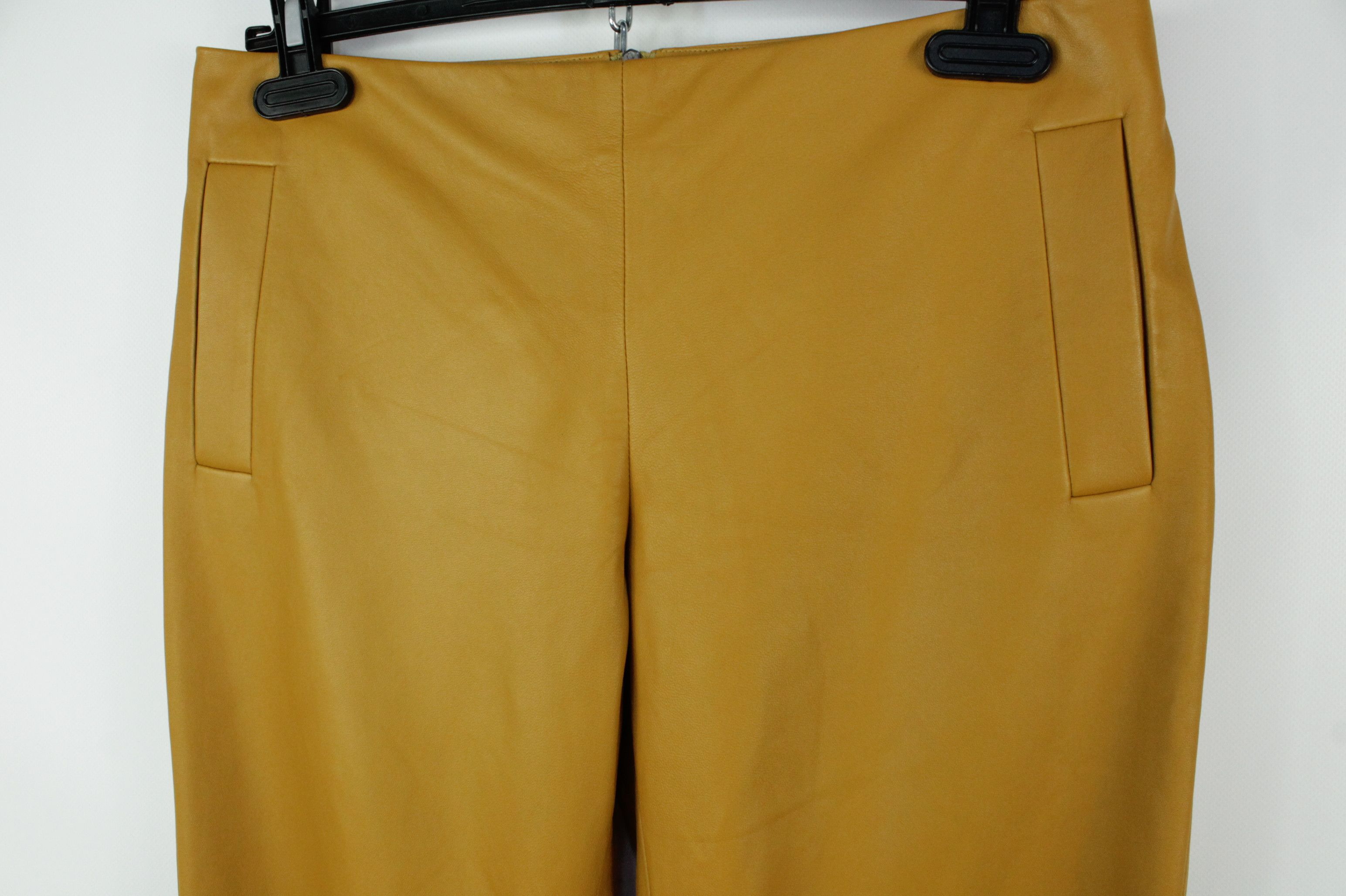 Bottega Veneta Bottega Veneta Dark Orange Leather Slim Straight Pants Size 27" / US 4 / IT 40 - 2 Thumbnail