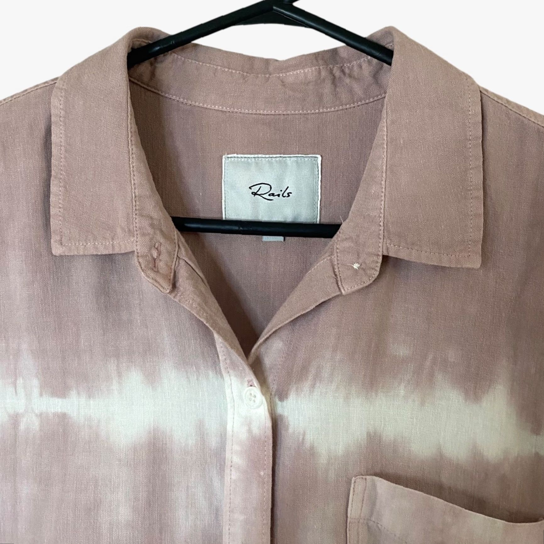 Rails Rails Ingrid Raw-Hem Shirt Women's M Pink & White Tie-Dye Button-Up Size M / US 6-8 / IT 42-44 - 5 Thumbnail