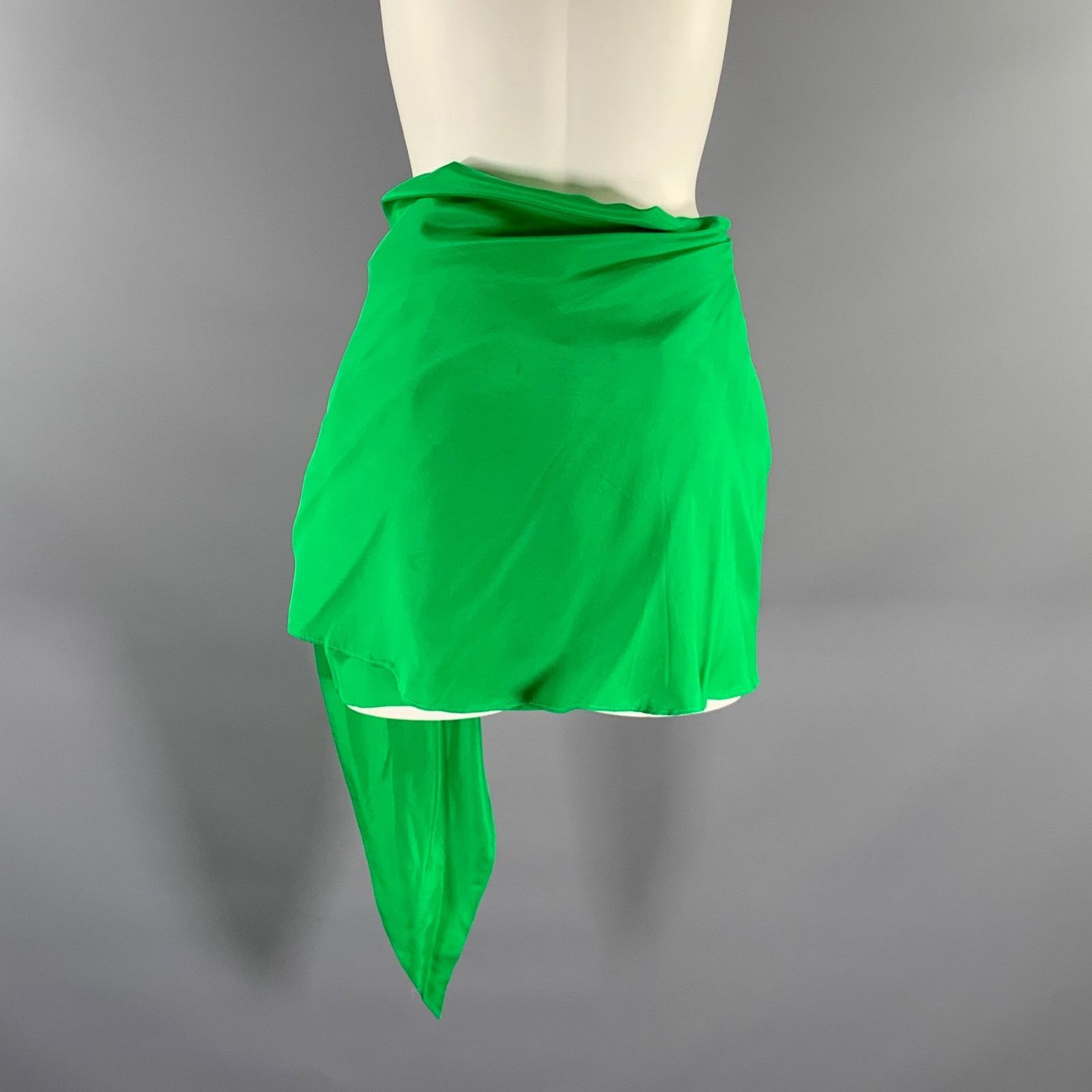 GAUGE81 GAUGE 81 Size XS Green Silk Draped Mini Skirt Size 25" / US 0 / IT 36 - 3 Thumbnail