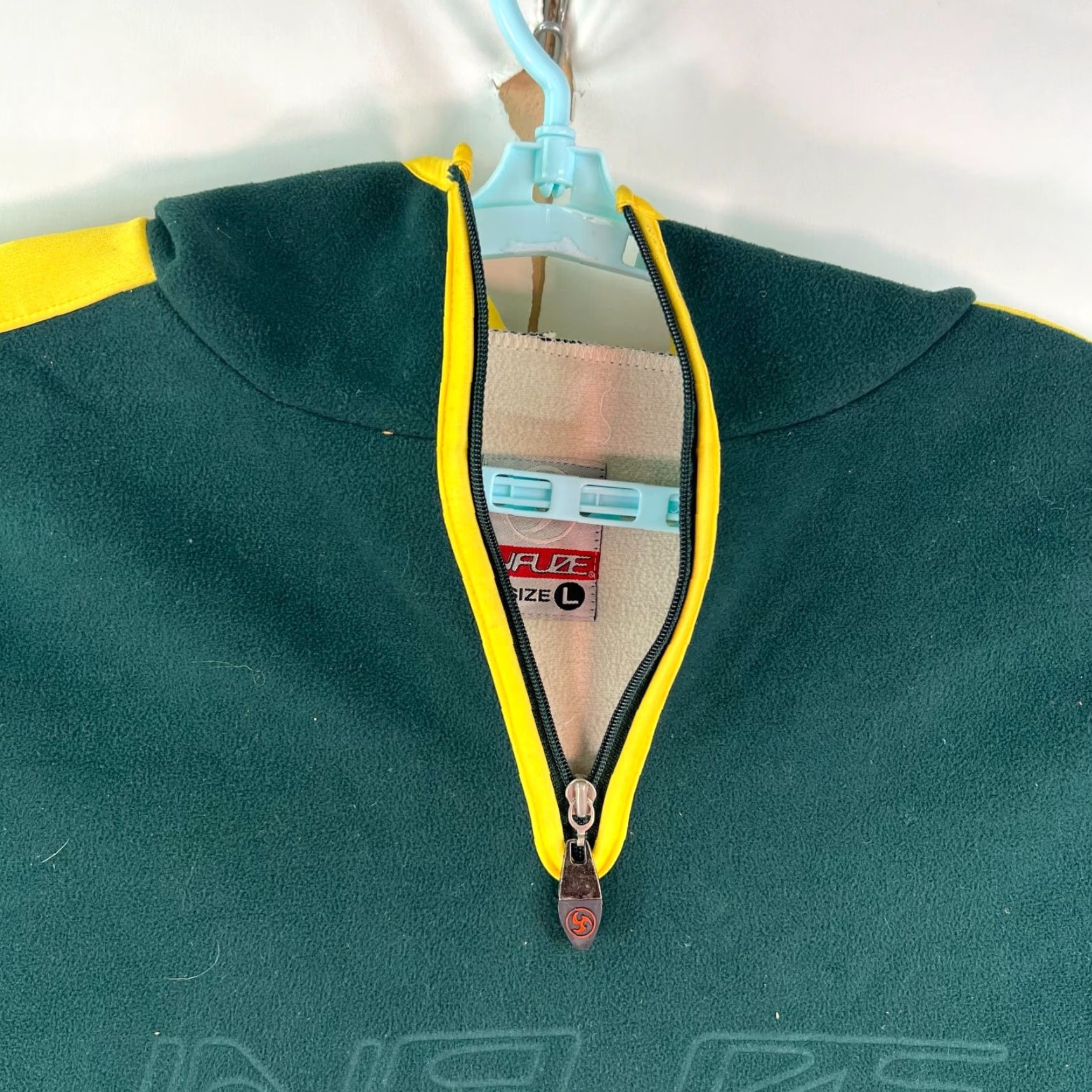 Vintage VINTAGE Infuze Hooded Jacket 1/4 Zip Fleece Green Pockets Size L Men Hoodie Pullover Size US L / EU 52-54 / 3 - 2 Thumbnail