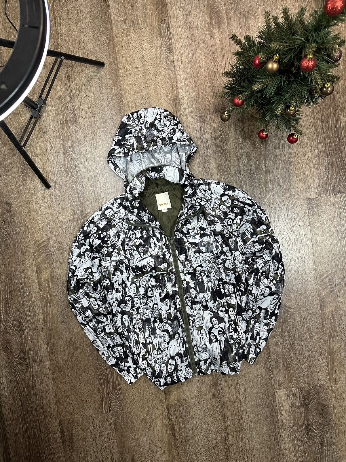 Diesel × Vintage Diesel Vintage Nylon Jacket Drawing With A Lot Of People Size US S / EU 44-46 / 1 - 1 Thumbnail
