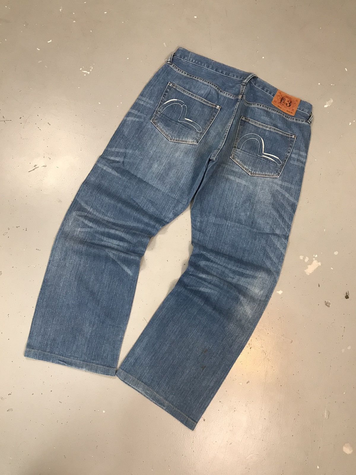Japanese Brand × Vintage Vintage Evisu salvage seagull embroidered denim Size US 36 / EU 52 - 9 Thumbnail