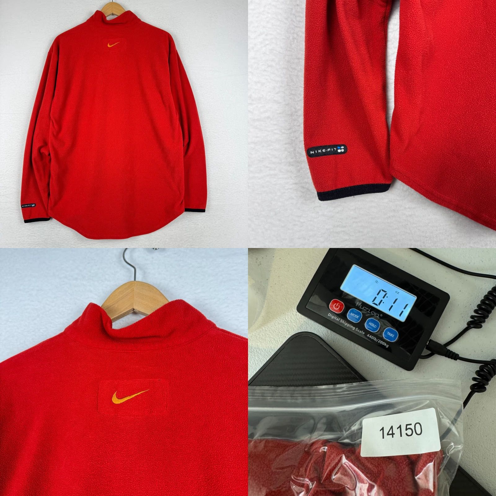 Nike Y2K Nike ACG Mens XL Thermal Layer 2 Pullover Fleece Red Mock Neck 1/2 Zip Sweater Shirt Size US XL / EU 56 / 4 - 8 Thumbnail