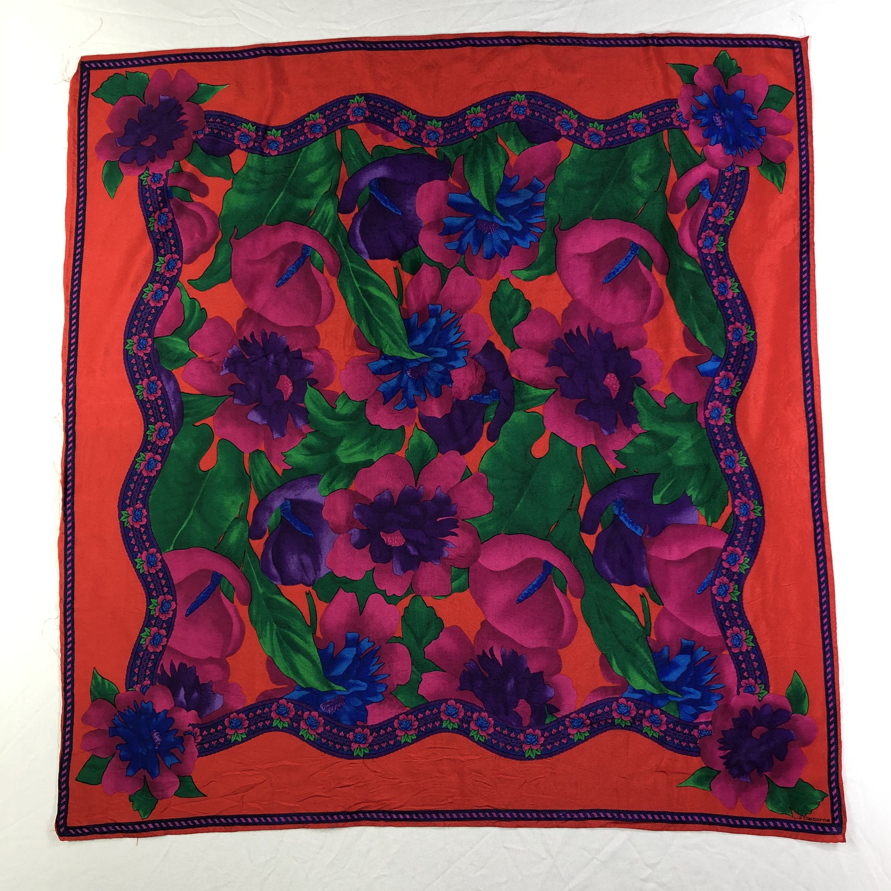 Vintage Vintage Liz Claiborne Silk Scarf Size ONE SIZE - 2 Thumbnail