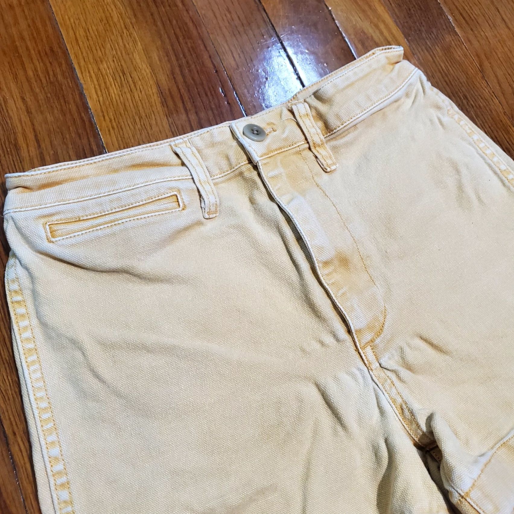 Madewell Madewell Camp Shorts Casual Shirt Woman Regular Yellow Canvas 3in Inseam 26 5-Pocket Distressed Vintage No Size 26" / US 2 / IT 38 - 6 Thumbnail