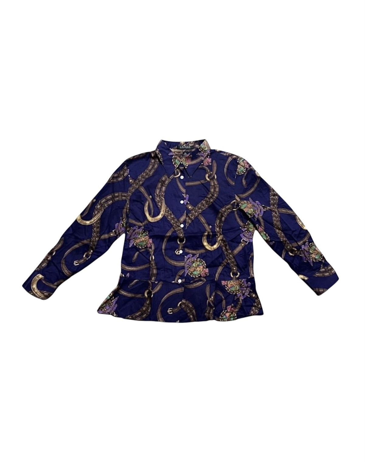 Lauren Ralph Lauren Ralph Lauren Vintage Full Print Monogram Logo Cotton Blouse Size XL / US 12-14 / IT 48-50 - 1 Thumbnail