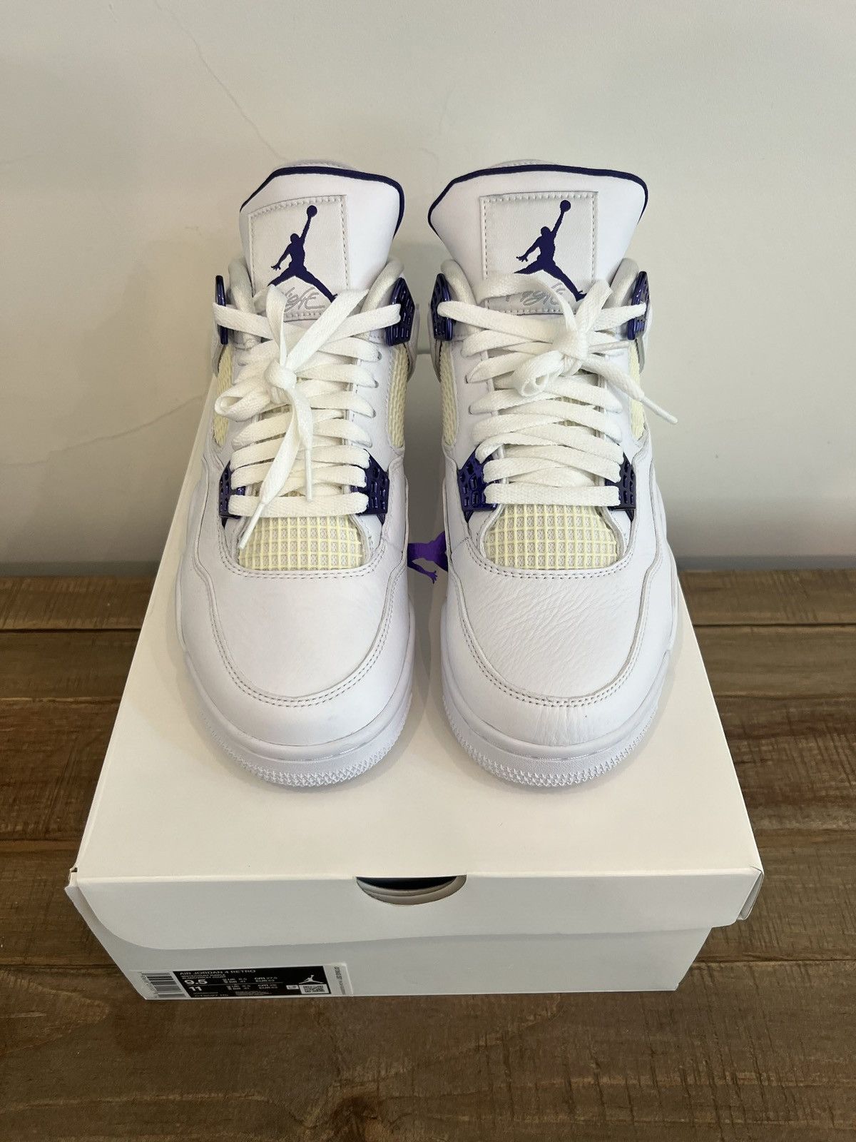 Jordan Brand × Nike Jordan 4 Retro Metallic Purple Size US 9.5 / EU 42-43 - 2 Thumbnail