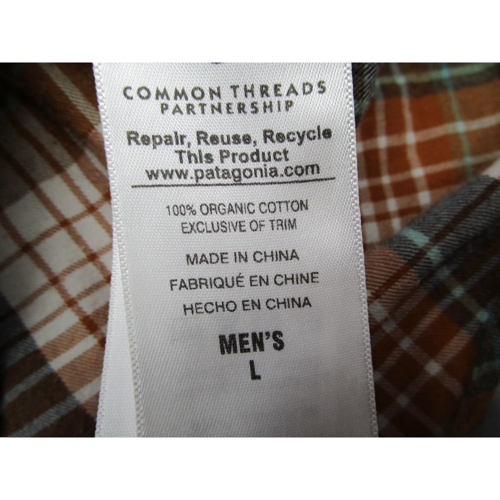 Patagonia Patagonia Shirt Mens Large Brown Plaid Button-Up 100% Organic Cotton Classic Fit Long Sleeve Button | Wool? No — (avoid new info) Size US L / EU 52-54 / 3 - 4 Thumbnail