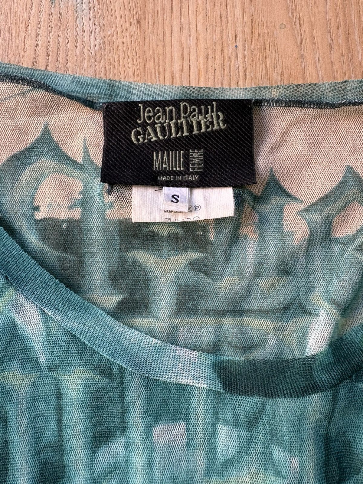 Jean Paul Gaultier Jean Paul Gaultier Mesh Top Green Demon Print Size US S / EU 44-46 / 1 - 4 Thumbnail