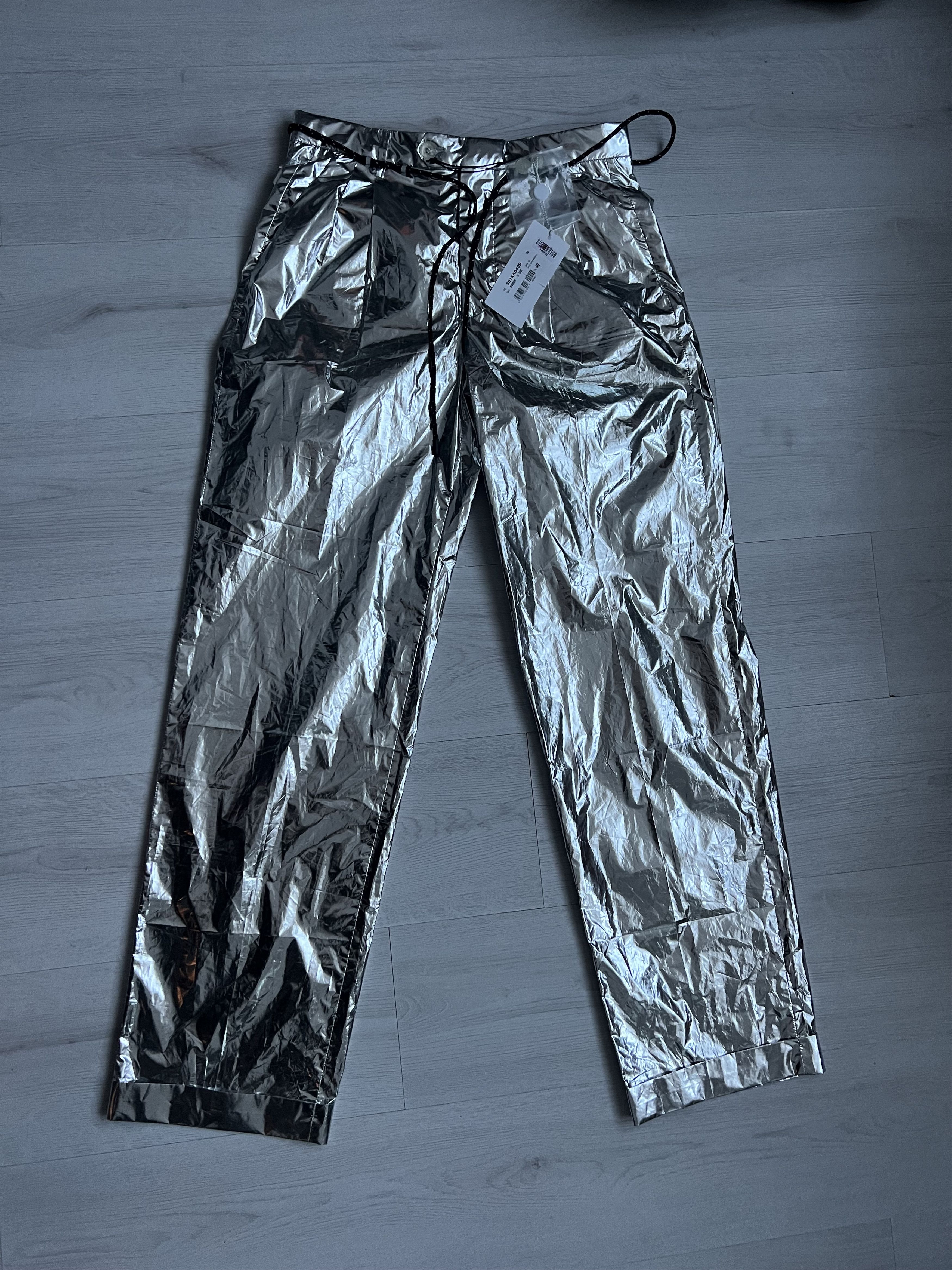 Maison Margiela MAISON MARGIELA Tech fabric aluminium foil effect trousers Size 28" / US 6 / IT 42 - 3 Thumbnail