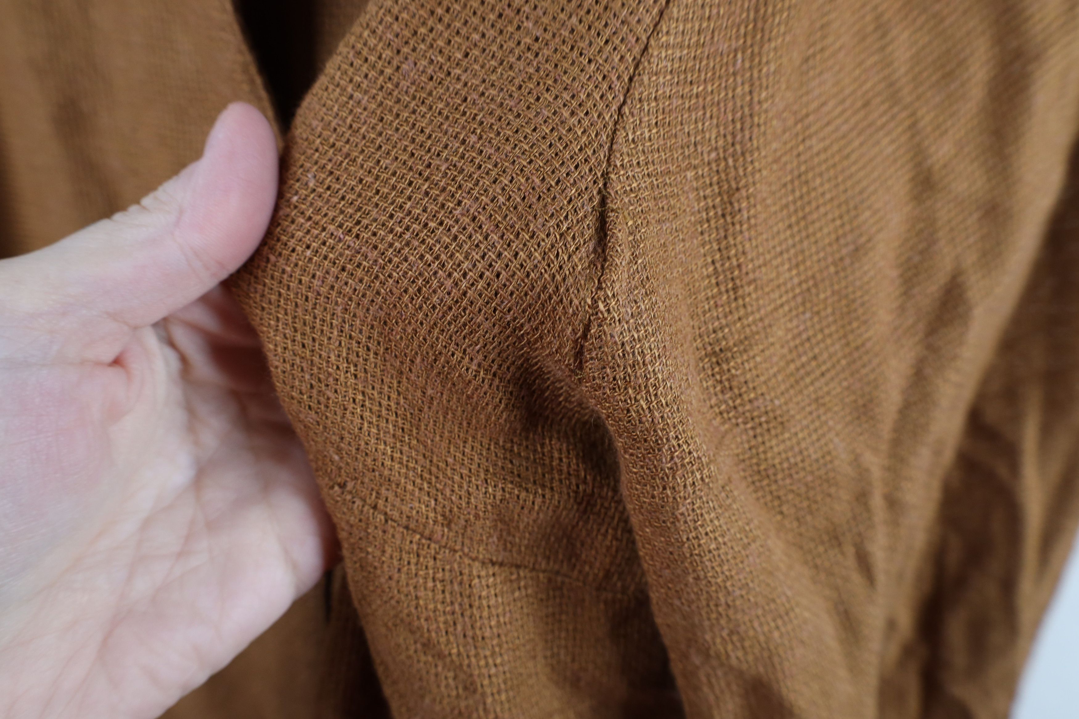 Vintage Vintage 90s Lagenlook Linen Blend Tunic Button Shirt Brown Size XXL / US 16-18 / IT 52-54 - 7 Thumbnail