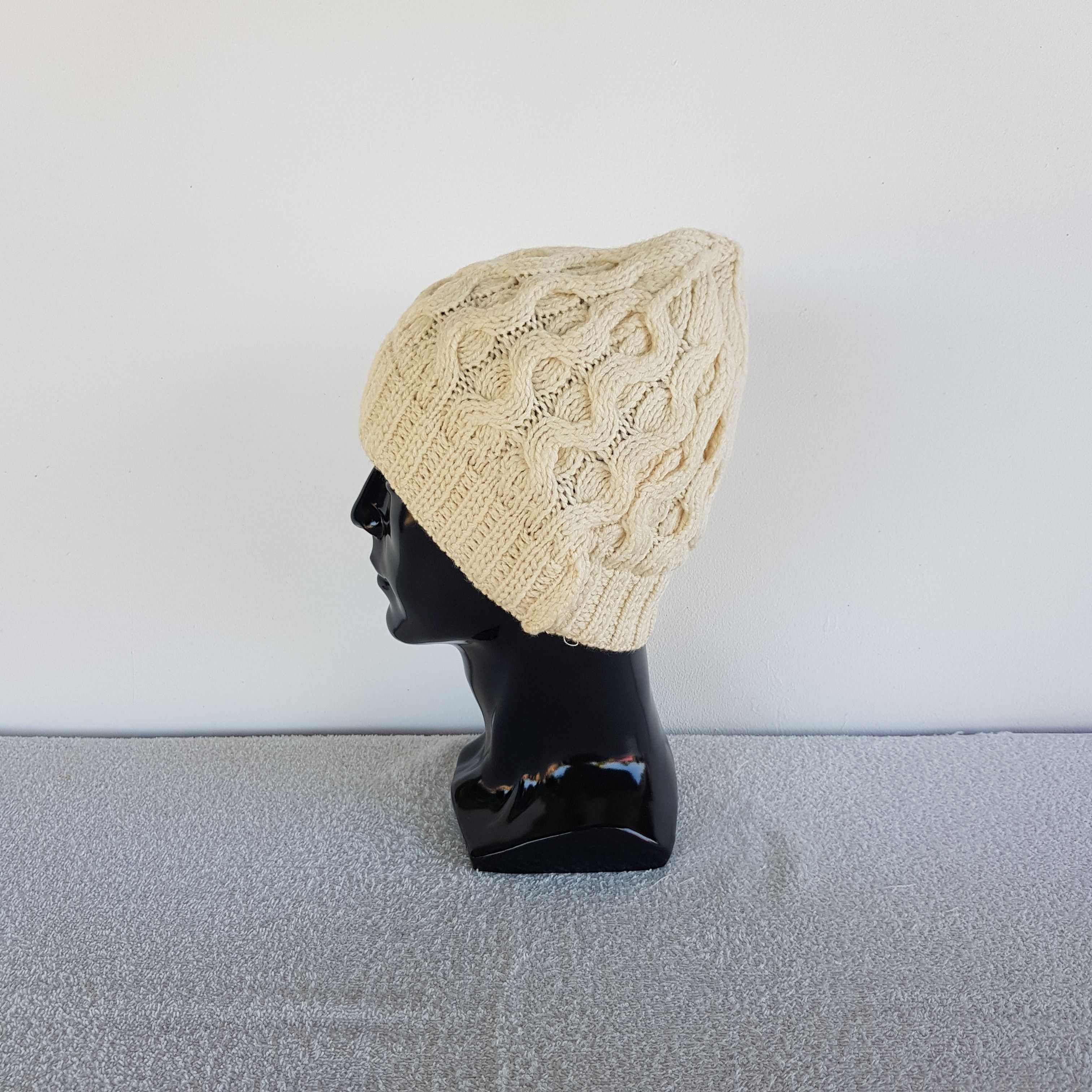 Aran Isles Knitwear Vintage Crochets Beanie Knitted Snow Caps Japanese Hats Size ONE SIZE - 4 Thumbnail