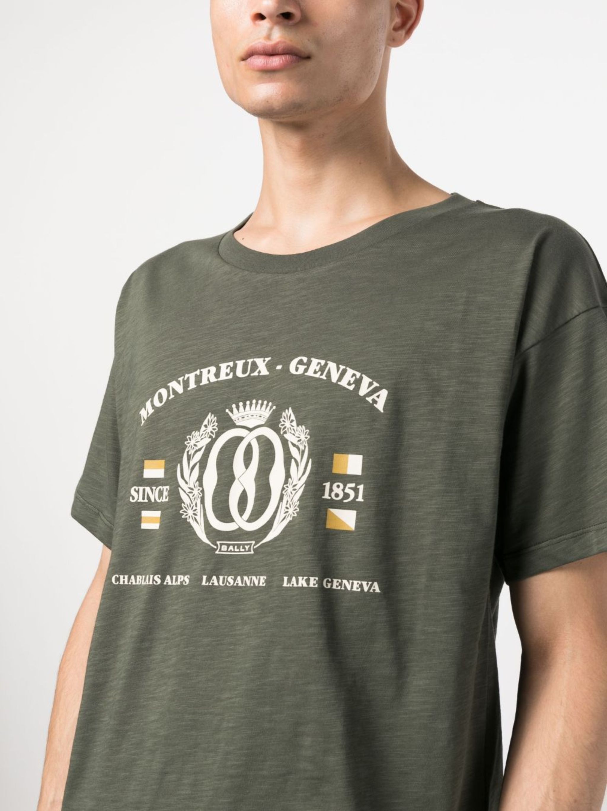 Bally o1y1224 Short Sleeves Logo Print T-Shirt in Military Green Size US L / EU 52-54 / 3 - 5 Thumbnail