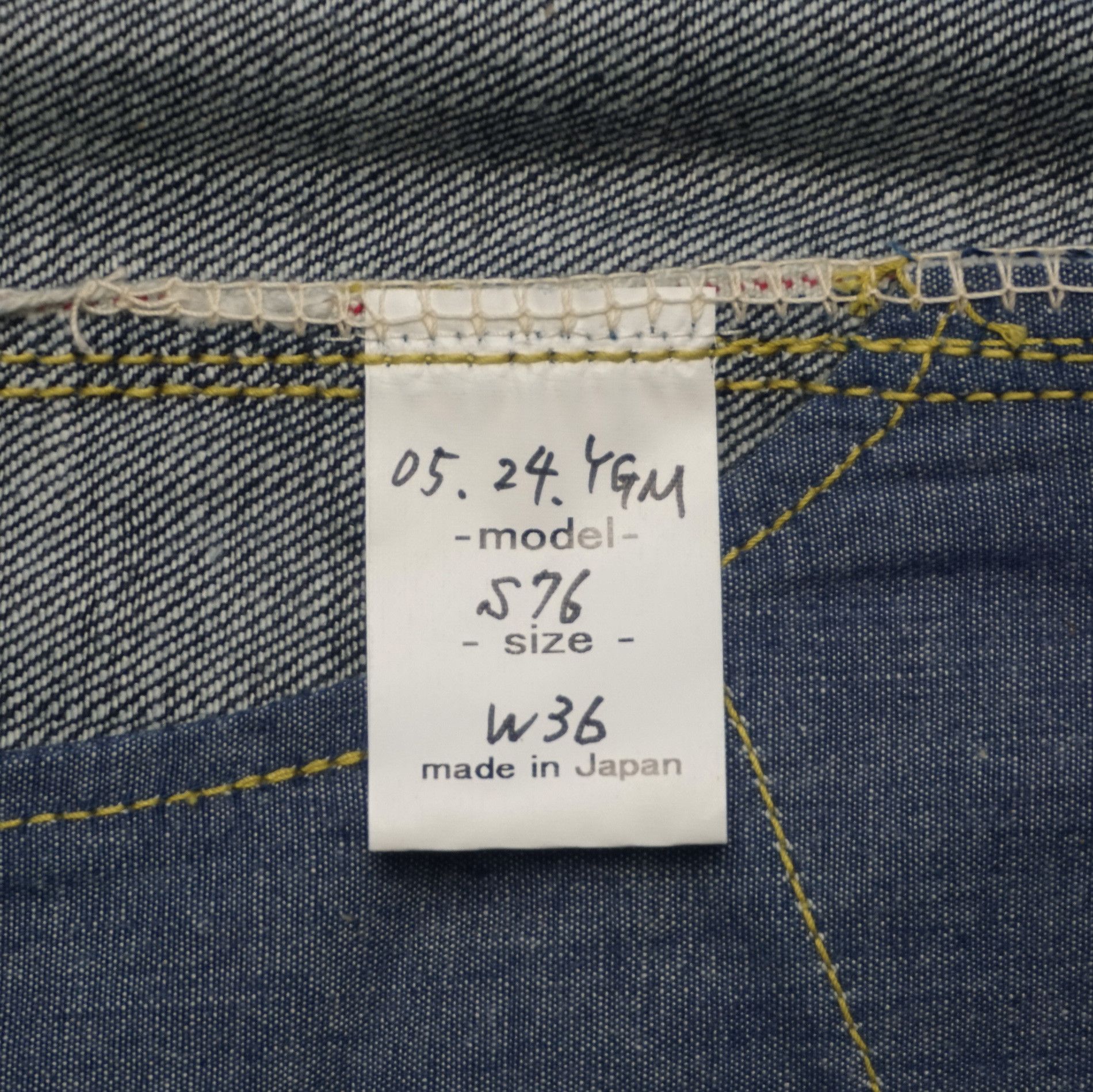 Japanese Brand HANDS-ON S76 W36 x L36 1966-type Hand-crafted Selvedge Jeans Size US 36 / EU 52 - 20 Thumbnail