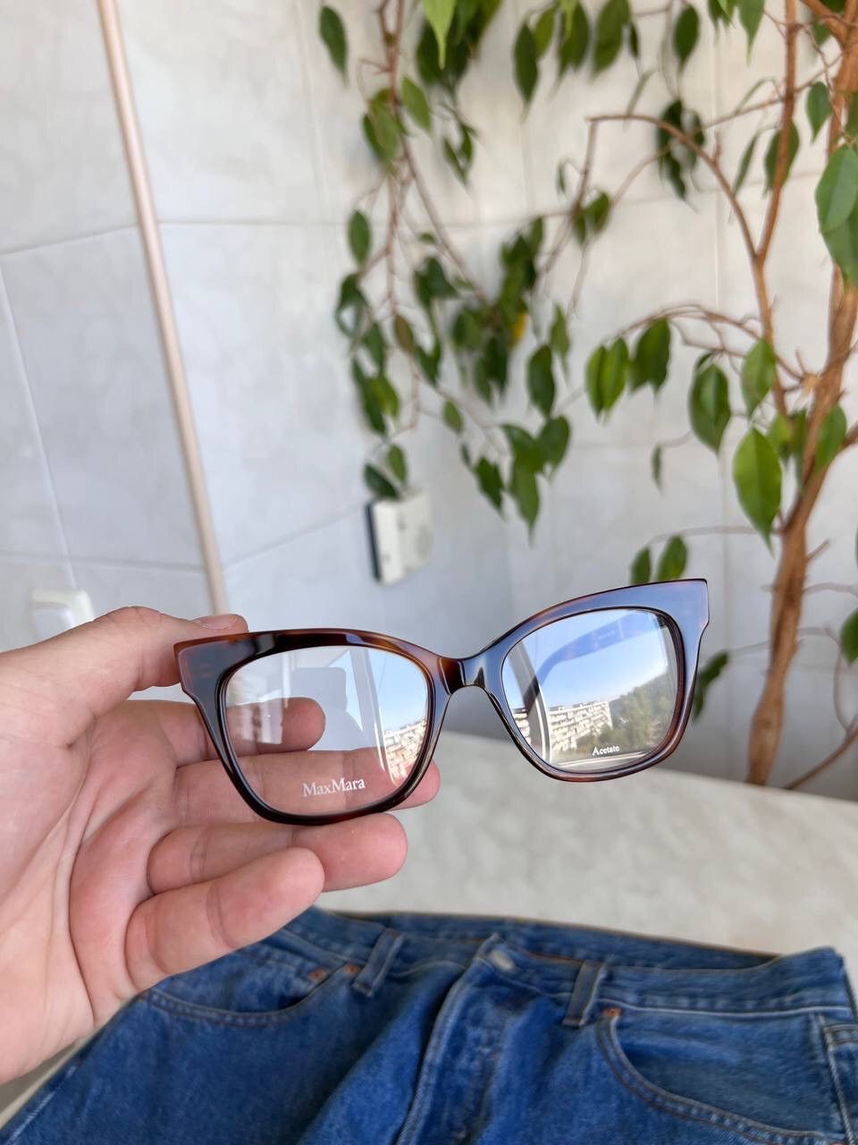 Designer × Vintage Max Mara '00s Double Logo Square Brown Frame Glasses Eyewear Size ONE SIZE - 8 Thumbnail