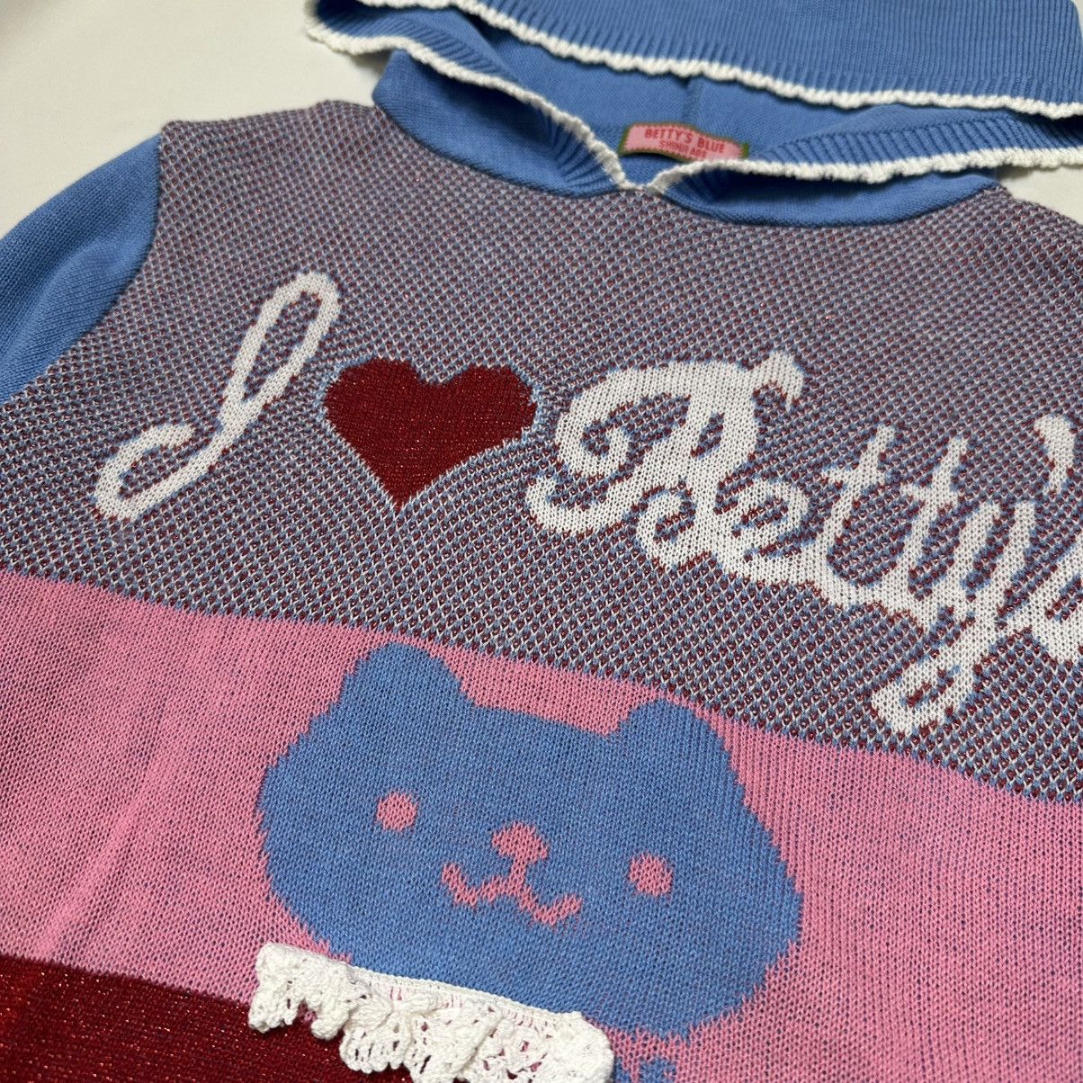 Angel Blue Early 00s Betty's Blue by Shinji Abe Strawberry Knit Hoodies Size ONE SIZE - 13 Thumbnail