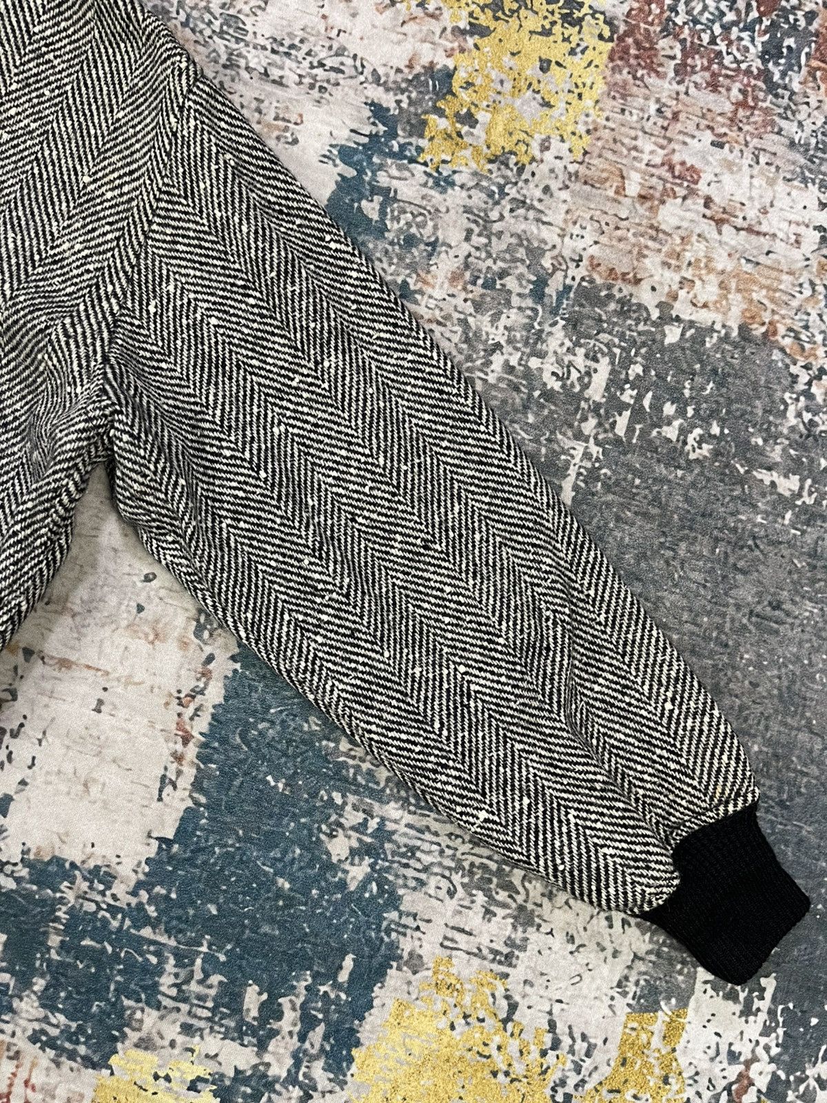 Van Vtg Van Herringbone Tweed Wool Bomber Jacket Size US XS / EU 42 / 0 - 3 Thumbnail