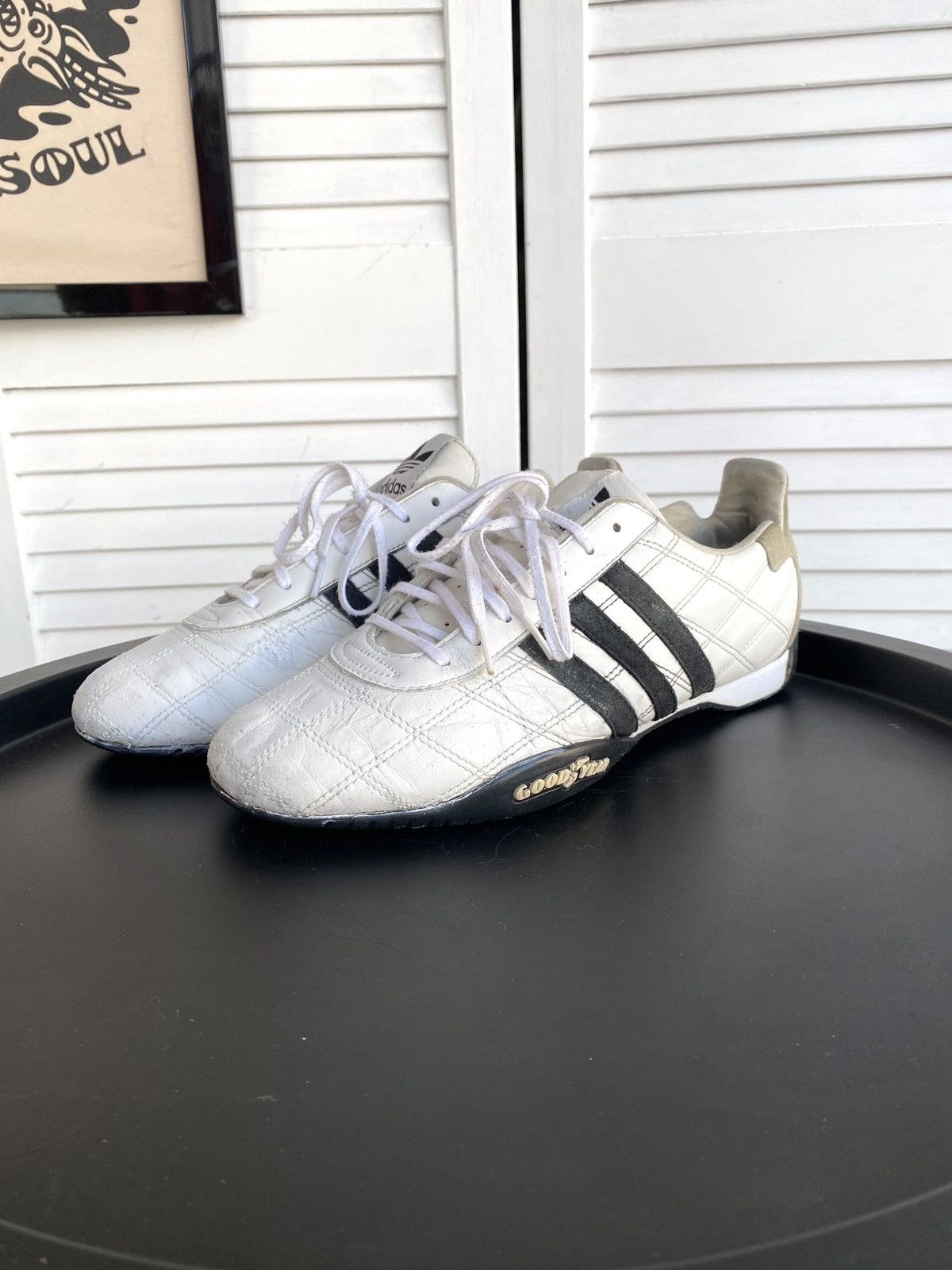 Adidas × Vintage 2004 Adidas Tuscany Good Year Leather Racing F1 Shoes Y2K Size US 8 / EU 41 - 3 Thumbnail