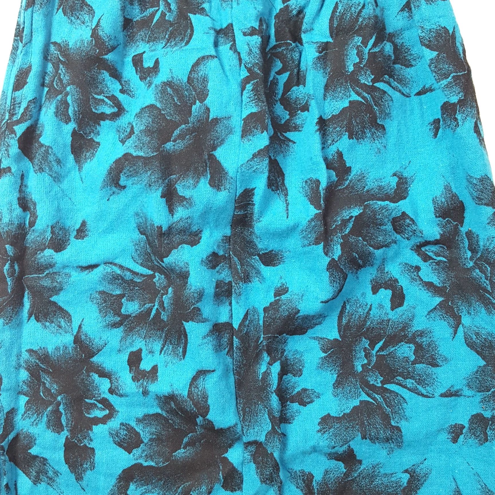 Vintage VINTAGE 80s Wool Blend Floral Blue Midi Skirt Women Size 11 Straight Pleated Size 32" / US 10 / IT 46 - 2 Thumbnail