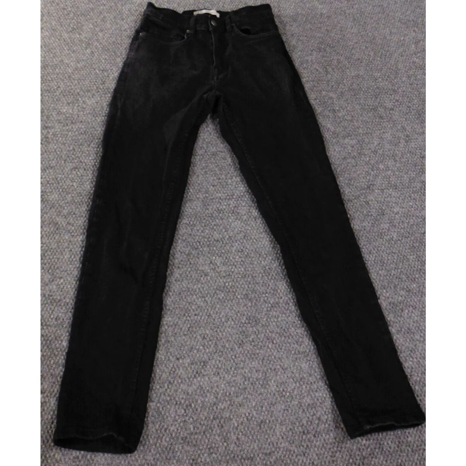 Zara Zara Jeans Mens 29x31 Black Slim Straight Retro Denim Stretch Zip Size US 29 - 2 Thumbnail