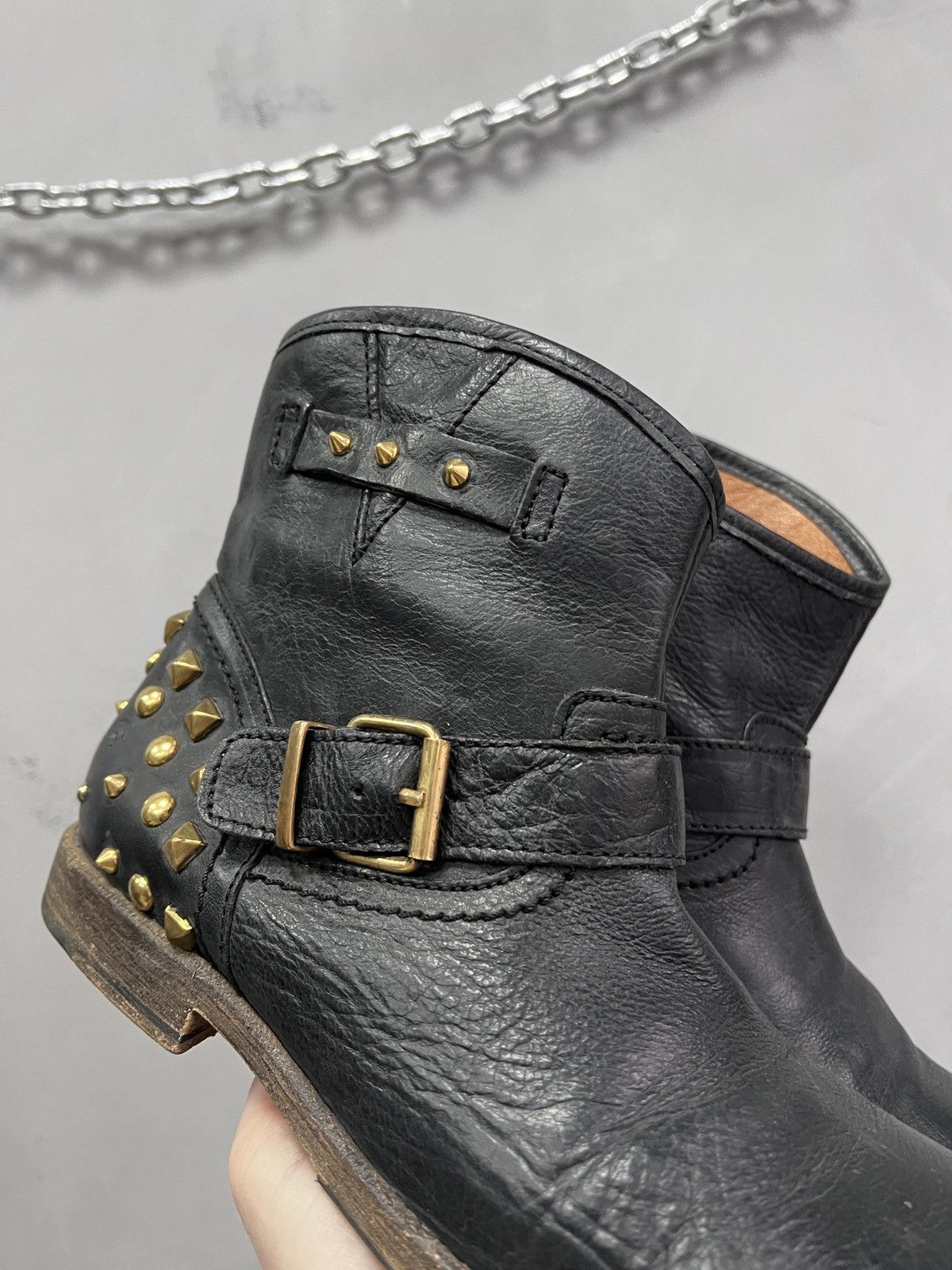 Hedi Slimane Studded Leather Archive Ankle boots studded hype guidi vibe Size US 7.5 / EU 40-41 - 3 Thumbnail