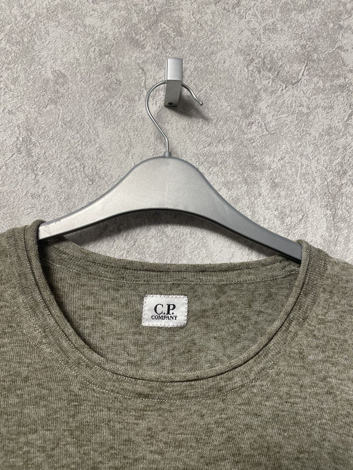 C.P. Company C.P. Company Linen Blend Long Sleeve Sweater Olive Green Size US L / EU 52-54 / 3 - 8 Thumbnail