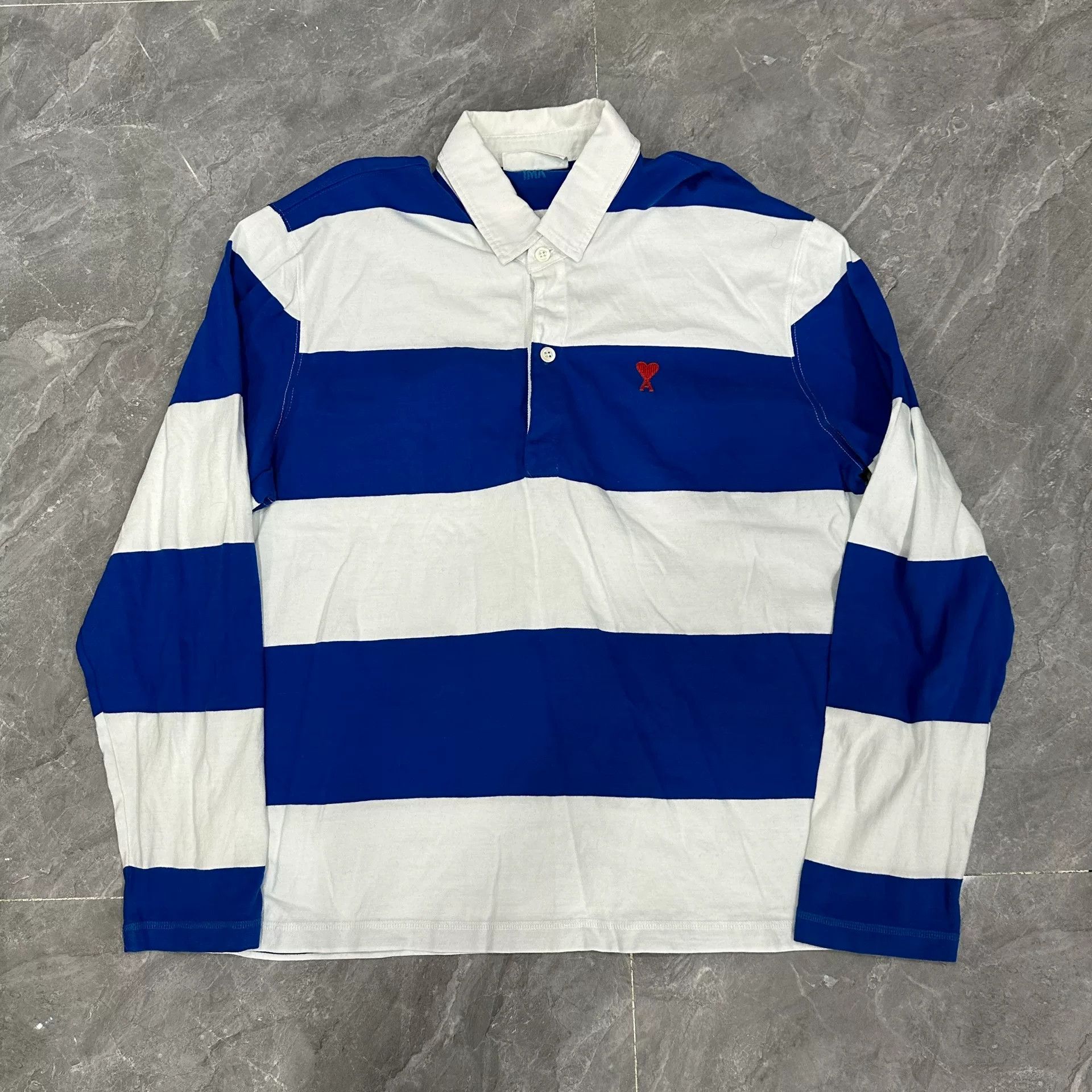 AMI AMI Heart Embroidered Long Sleeve Polo Size US L / EU 52-54 / 3 - 1 Thumbnail