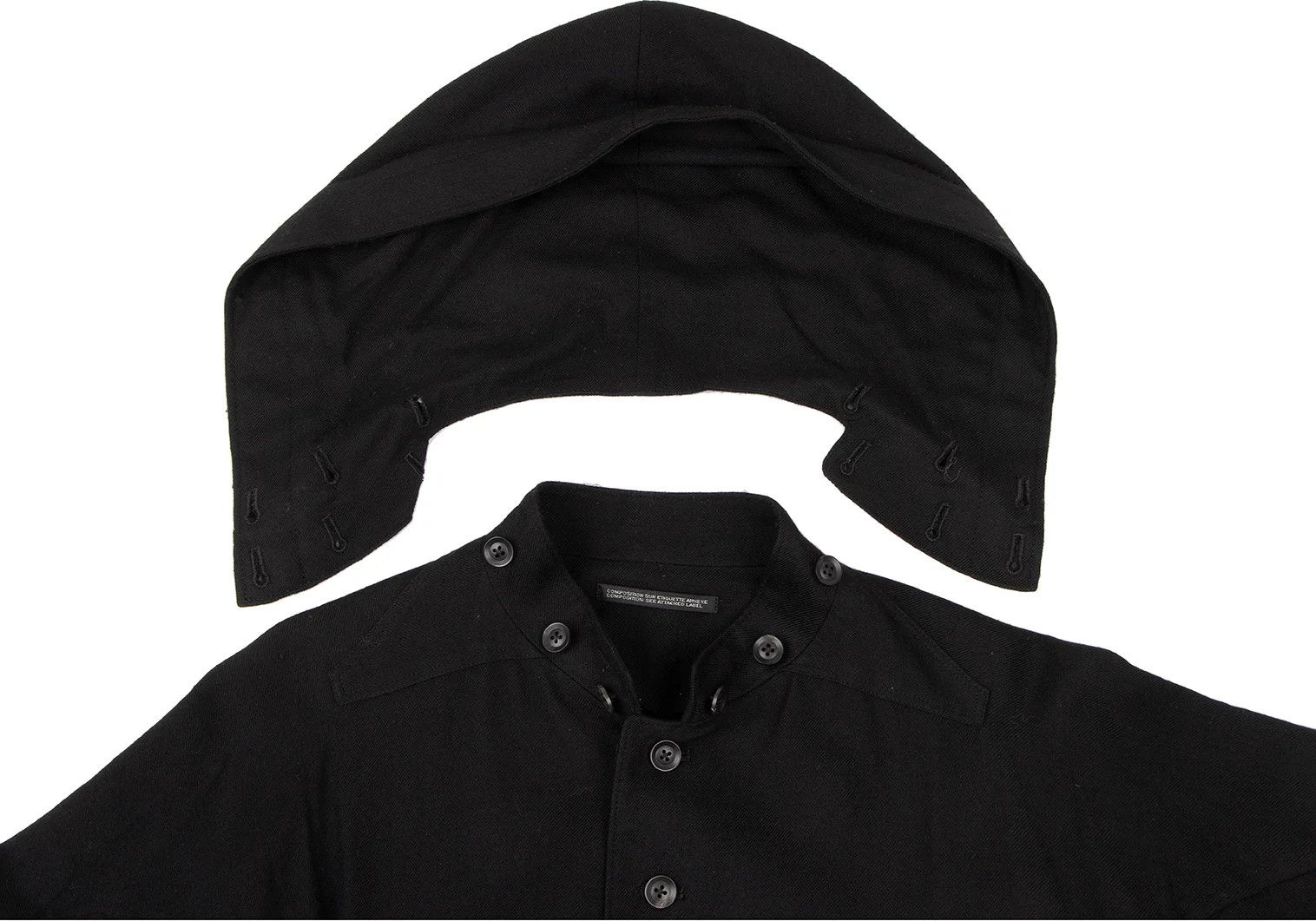 Yohji Yamamoto Yohji Yamamoto Wool Hooded Long Coat Black Size US M / EU 48-50 / 2 - 8 Thumbnail