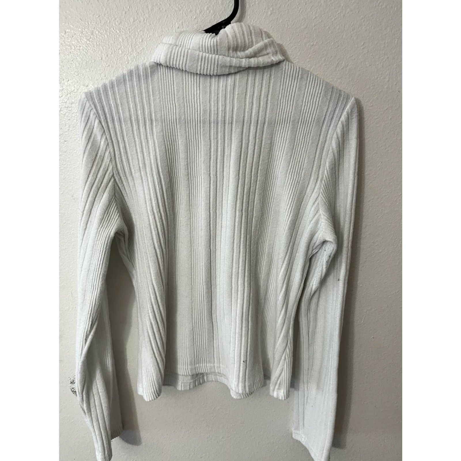 Shein SHEIN Women's White Knit Turtleneck Drop Shoulder Pullover Sweater XL Size XL / US 12-14 / IT 48-50 - 3 Thumbnail
