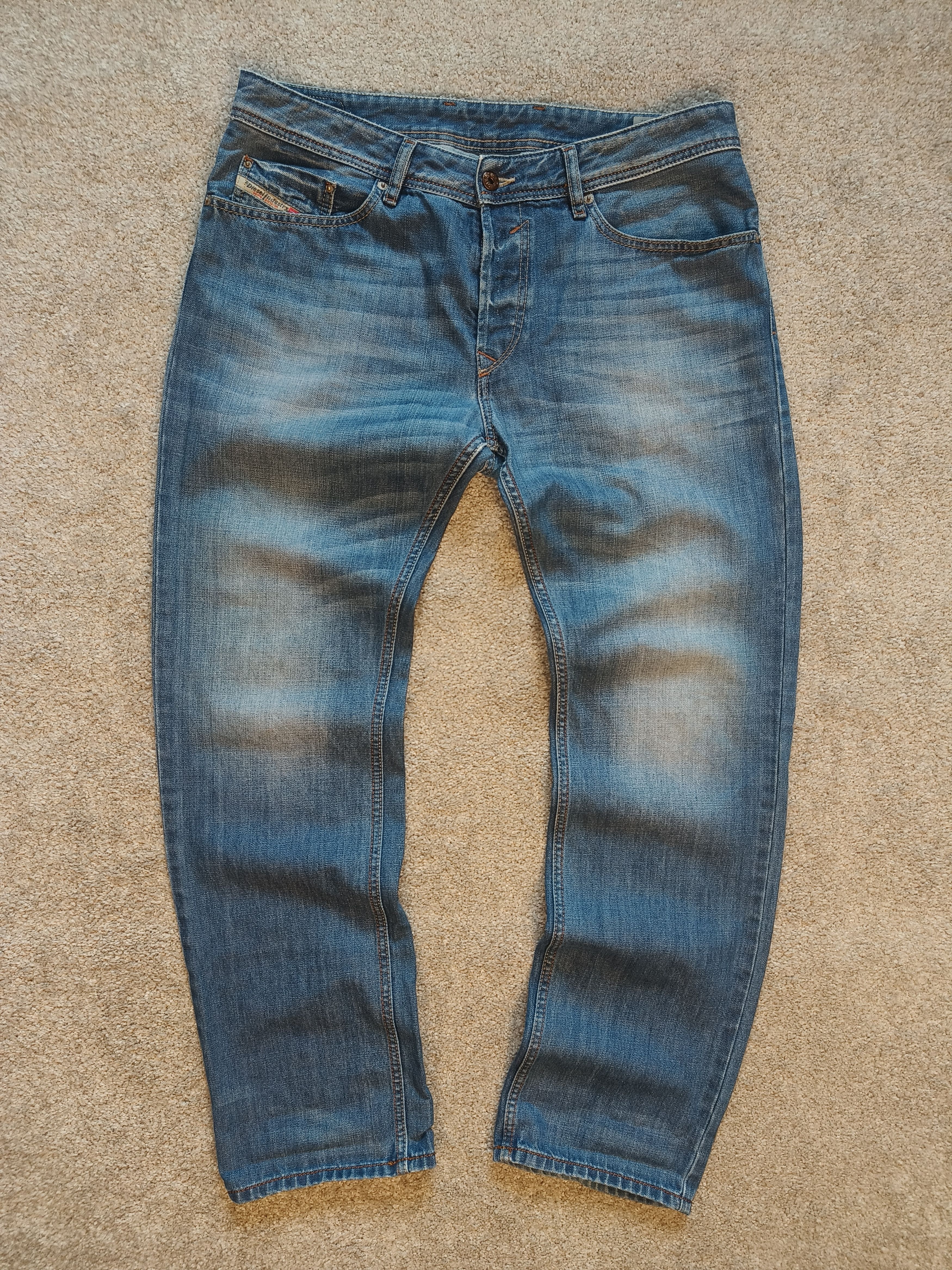 Diesel Diesel Mens Waykee Straight Regular Wash 0839C Hose Jeans Size US 33 - 1 Thumbnail