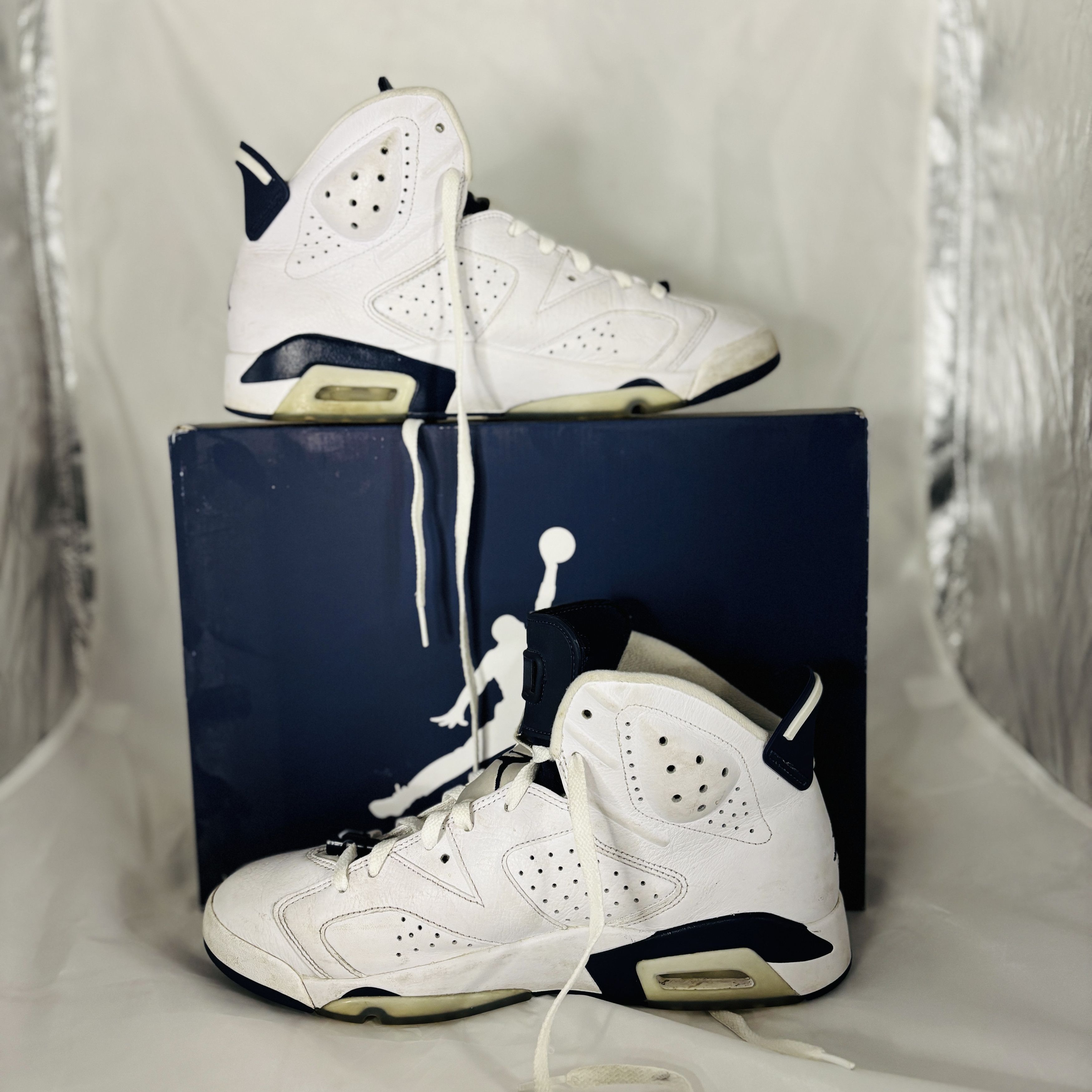 Jordan Brand × Nike Pre-Owned Jordan 6 Retro 'Midnight Navy' (White) Size 11 Size US 11 / EU 44 - 6 Thumbnail