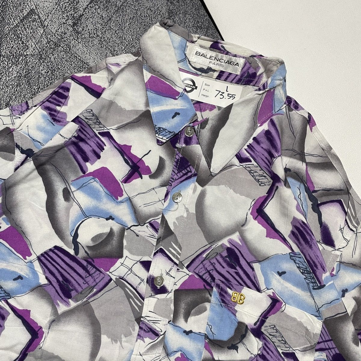 Balenciaga Rare 1993 Balenciaga Shirts Pattern Size US L / EU 52-54 / 3 - 3 Thumbnail