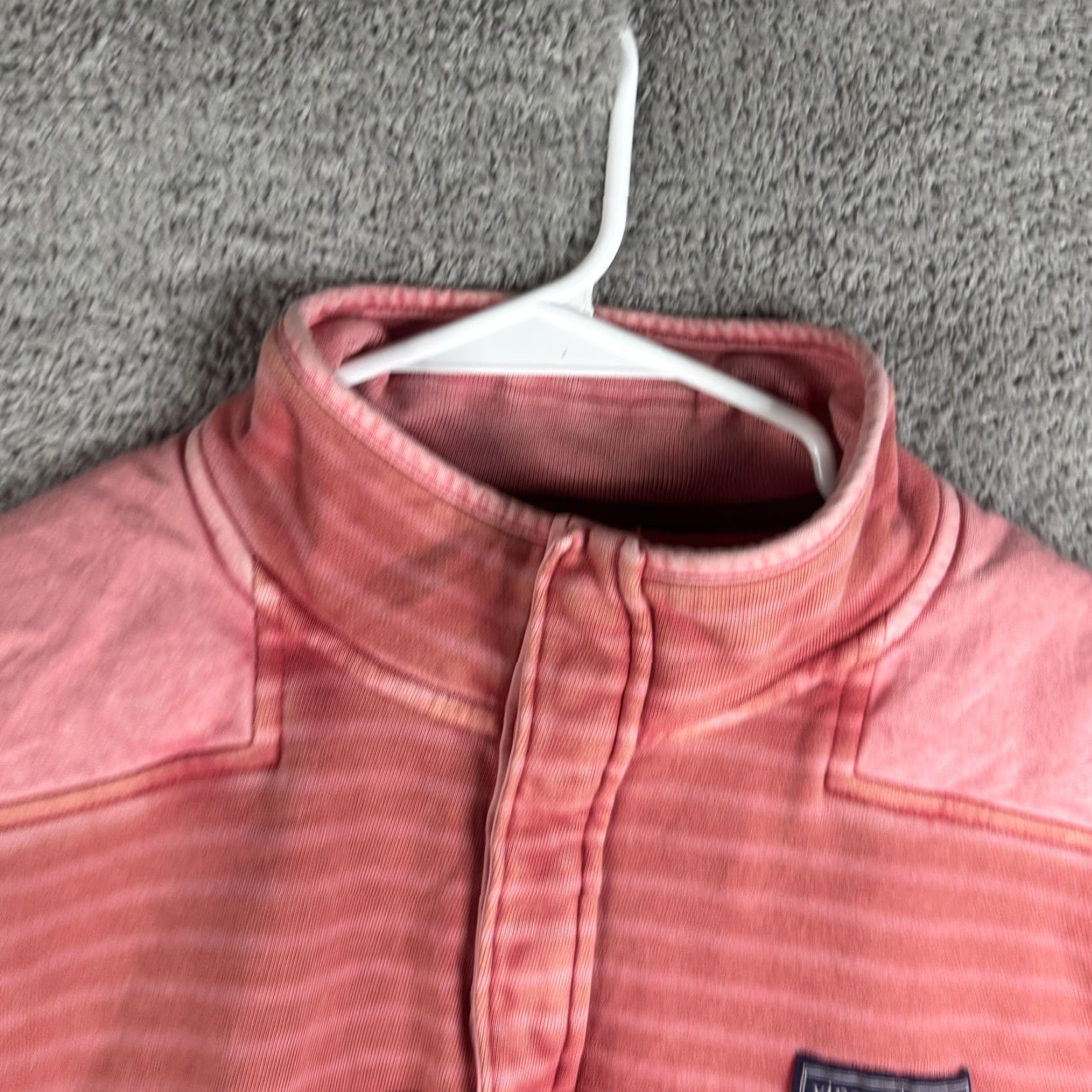 Vineyard Vines Vineyard Vines Sweatshirt Mens Large Pink Striped Mock Neck Snap Shep Shirt Size US L / EU 52-54 / 3 - 6 Thumbnail