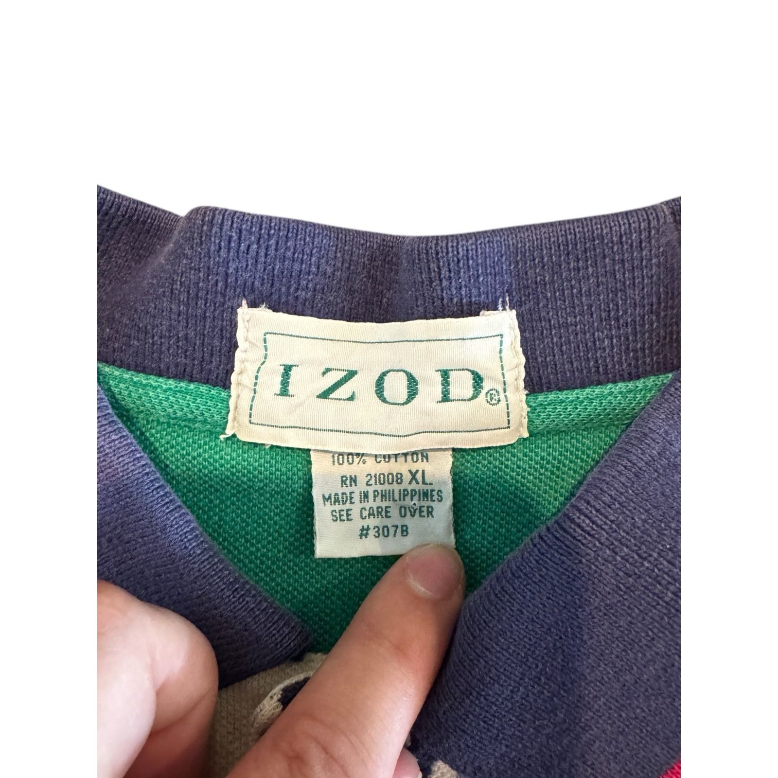 Izod IZOD 90s Mens Size XL Polo Stripe Collard Shirt Short Sleeve Size US XL / EU 56 / 4 - 2 Thumbnail