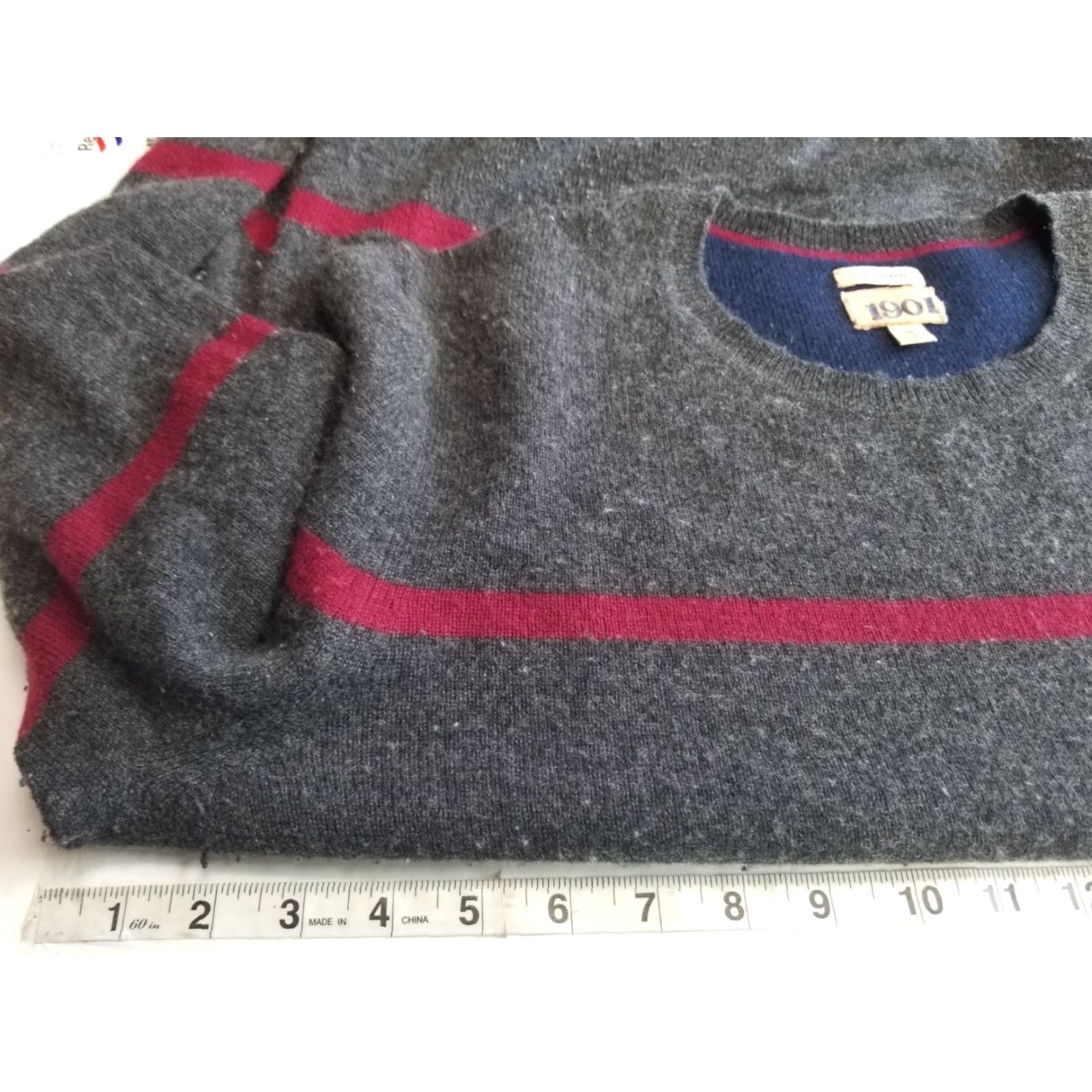 Vintage VINTAGE 1901 Black Cashmere Cotton Blend Men's Classic Pullover Sweater XL Gray Mens Size US XL / EU 56 / 4 - 3 Thumbnail