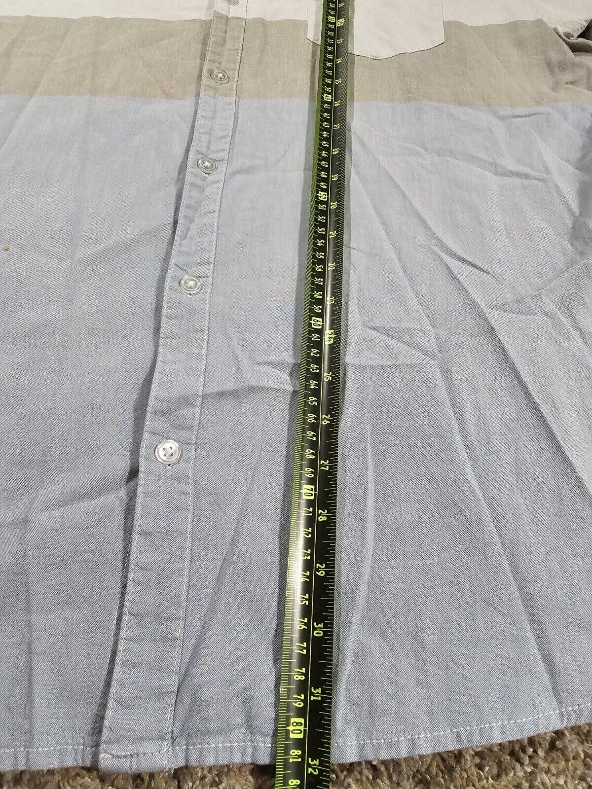 Designer SilverLake XXL Blue White Gray Colorblock Button Down Shirt Size US XXL / EU 58 / 5 - 5 Thumbnail
