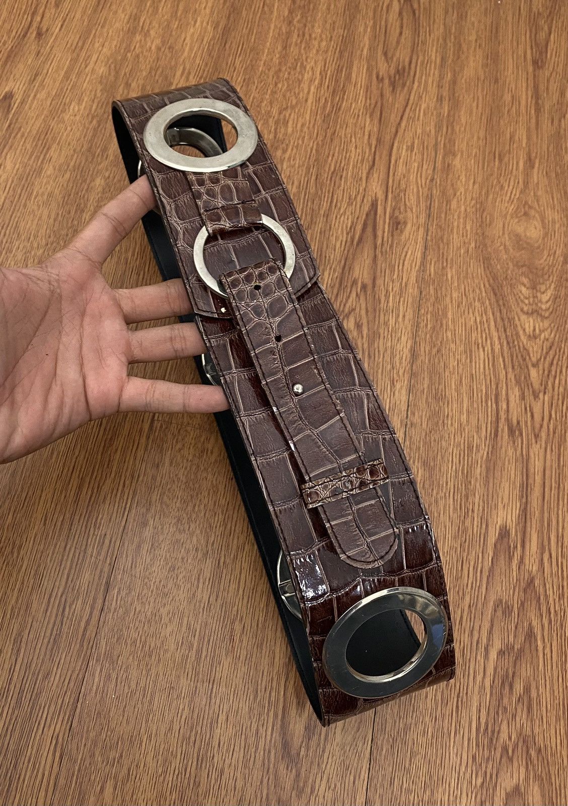 If Six Was Nine × Japanese Brand × Le Grande Bleu (L.G.B.) Aligator ringer belt Size ONE SIZE - 3 Thumbnail