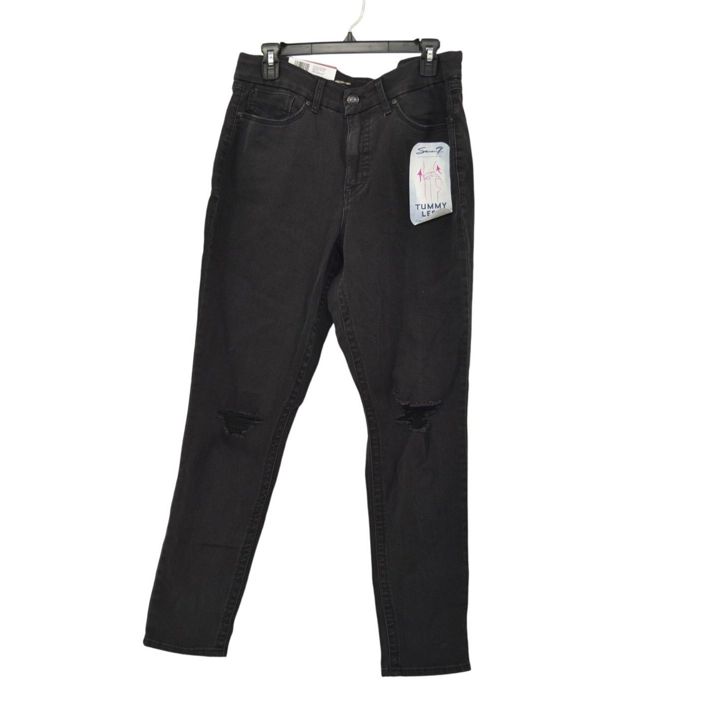 Seven 7 Seven 7 Black Jeans Black Tummy Less High Rise Skinny Sz 14 Size 36" / US 14 / IT 50 - 1 Thumbnail