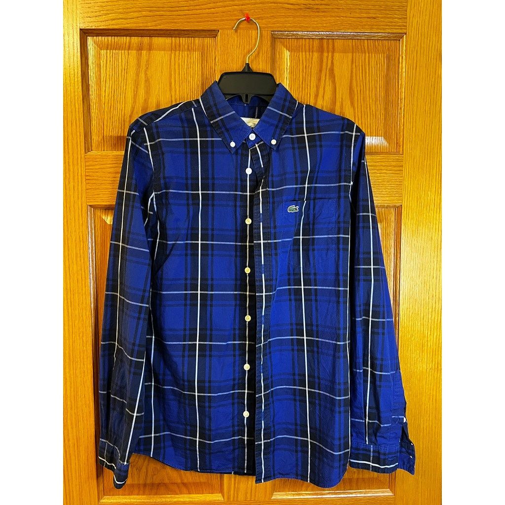 Lacoste Lacoste Blue Check Dress Shirt Size US S / EU 44-46 / 1 - 1 Thumbnail